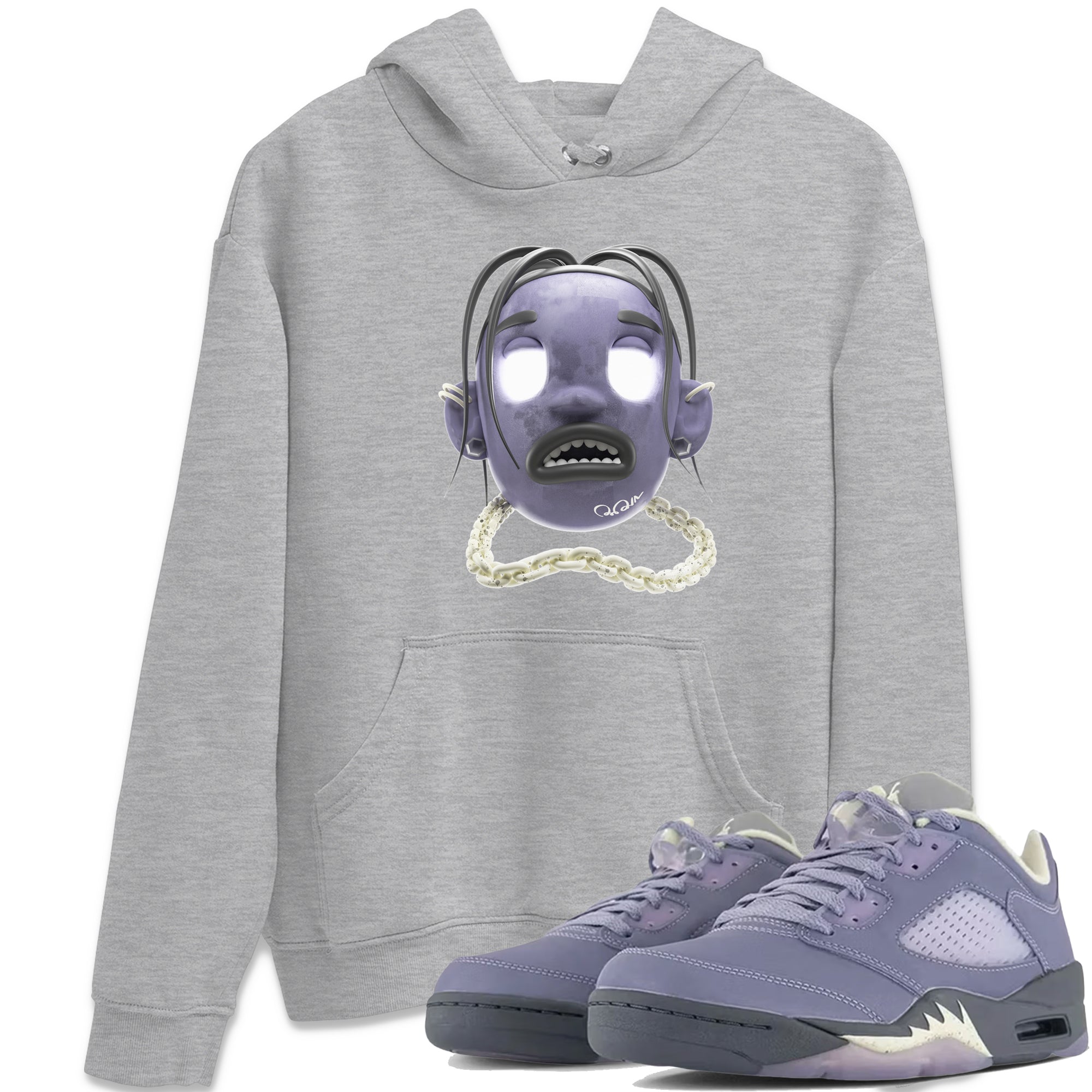Air Jordan 5 Indigo Haze Sneaker Match Tees Goosebumps boy Sneaker Tees AJ5 Indigo Haze Sneaker Release Tees Unisex Shirts Heather Grey 1