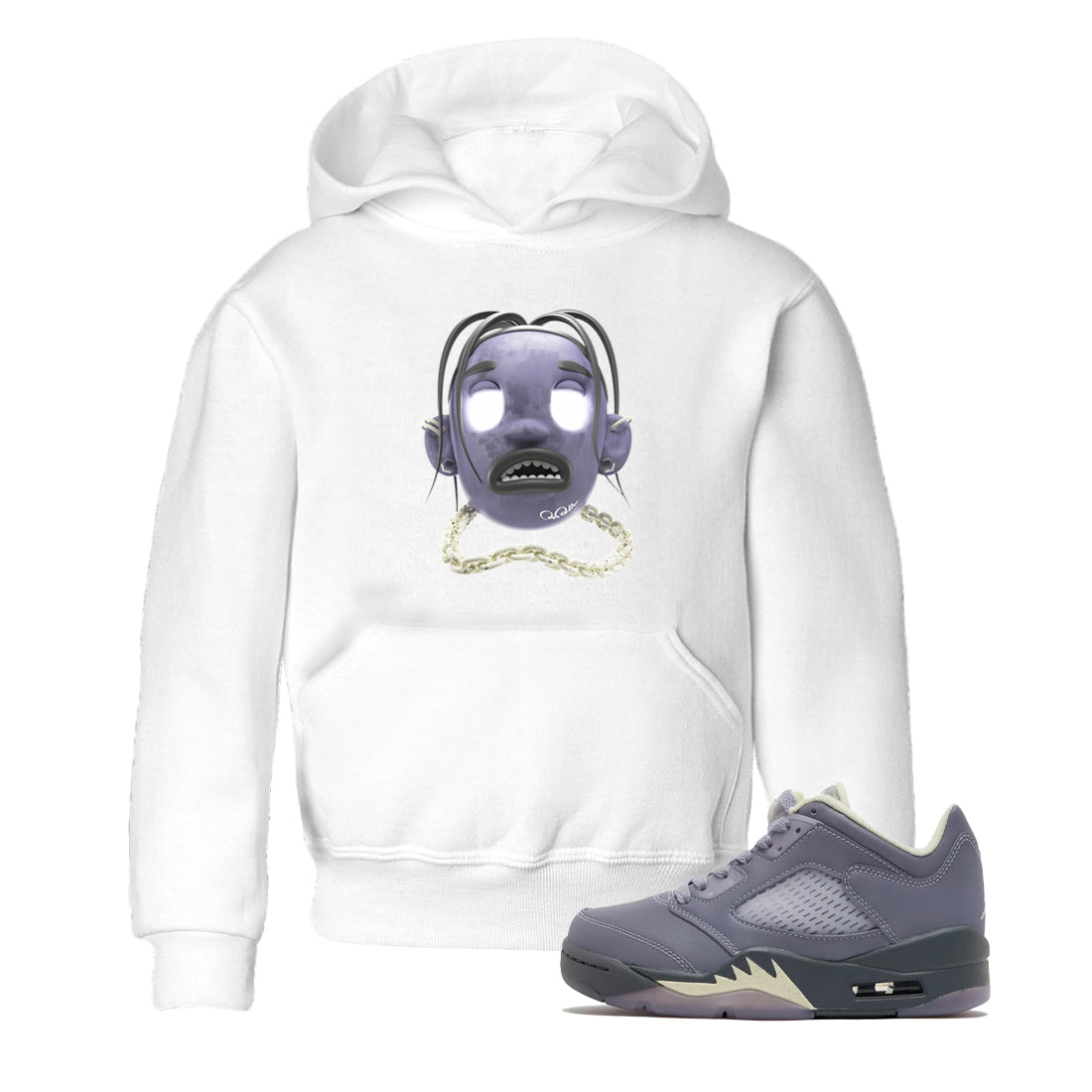 Air Jordan 5 Indigo Haze Sneaker Match Tees Goosebumps boy Streetwear Sneaker Shirt AJ5 Indigo Haze Sneaker Release Tees Kids Shirts White 1