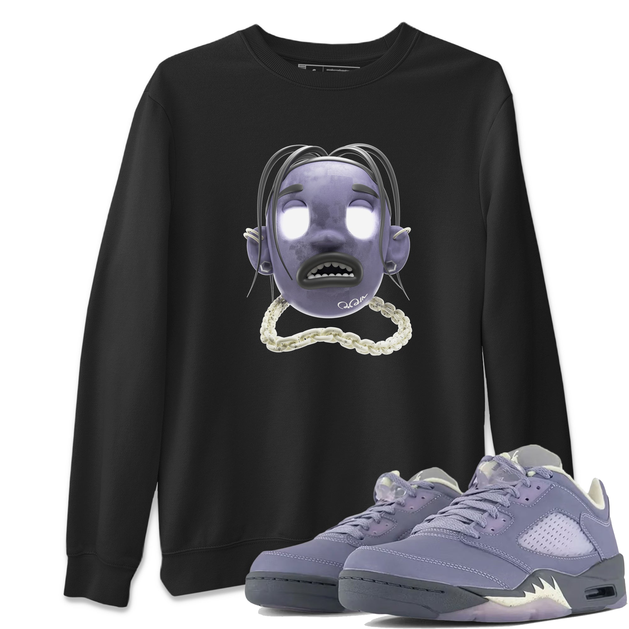 Air Jordan 5 Indigo Haze Sneaker Match Tees Goosebumps boy Sneaker Tees AJ5 Indigo Haze Sneaker Release Tees Unisex Shirts Black 1
