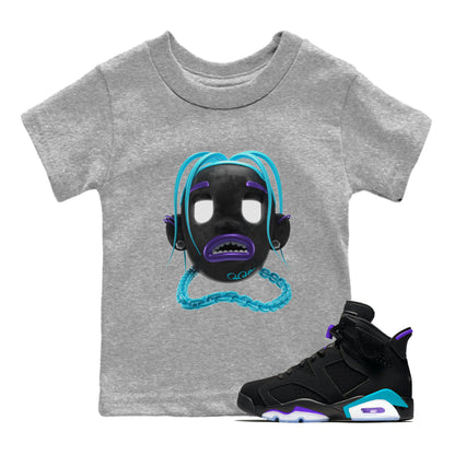 Air Jordan 6 Aqua Sneaker Match Tees Goosebumps Boy Sneaker Tees AJ6 Aqua Sneaker Release Tees Kids Shirts Heather Grey 1
