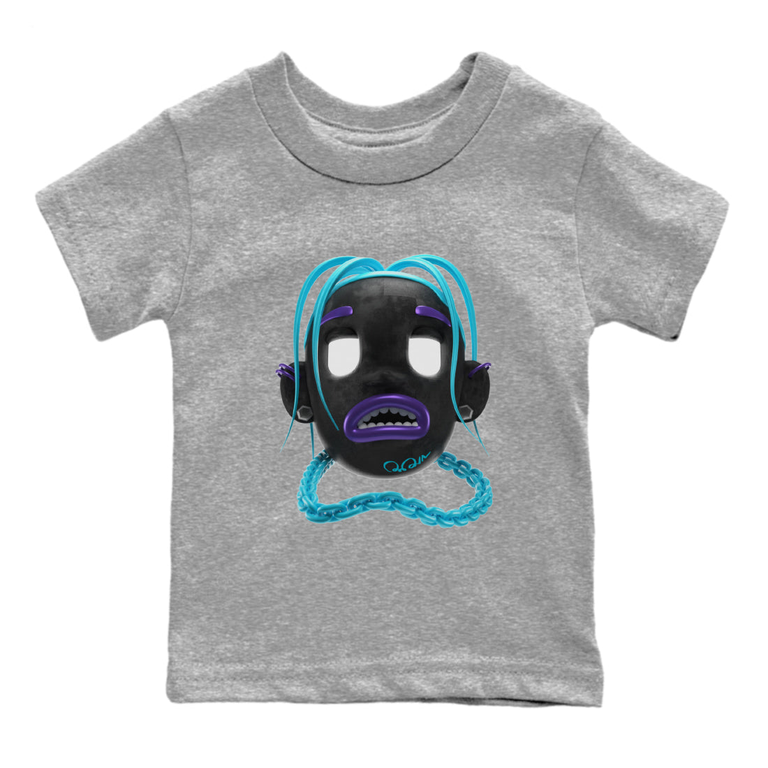 Air Jordan 6 Aqua Sneaker Match Tees Goosebumps Boy Sneaker Tees AJ6 Aqua Sneaker Release Tees Kids Shirts Heather Grey 2