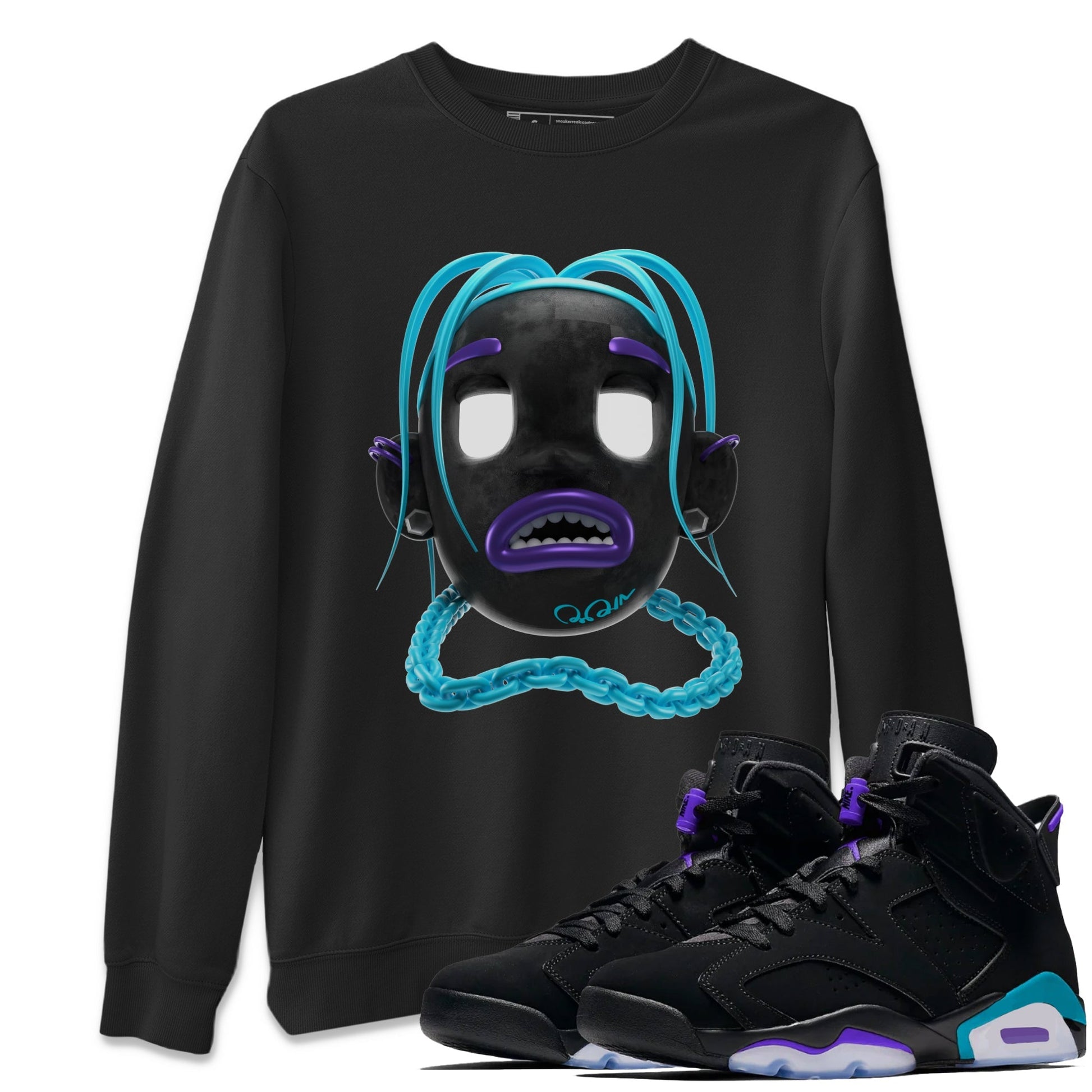 Air Jordan 6 Aqua Sneaker Match Tees Goosebumps Boy Sneaker Tees AJ6 Aqua Sneaker Release Tees Unisex Shirts Black 1