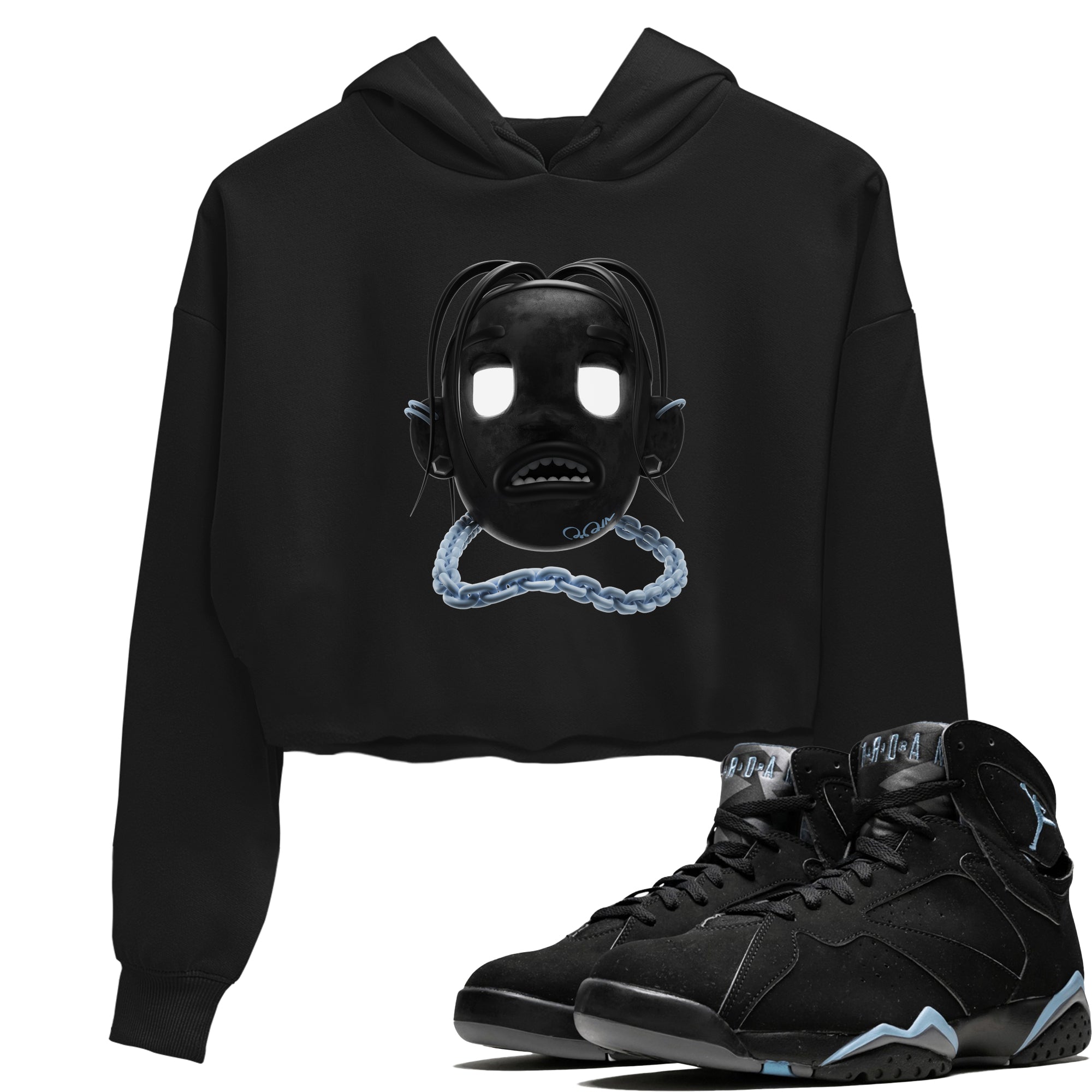 Air Jordan 7 Chambray Sneaker Match Tees Goosebumps Boy Sneaker Tees AJ7 Chambray Sneaker Release Tees Women's Shirts Black 1