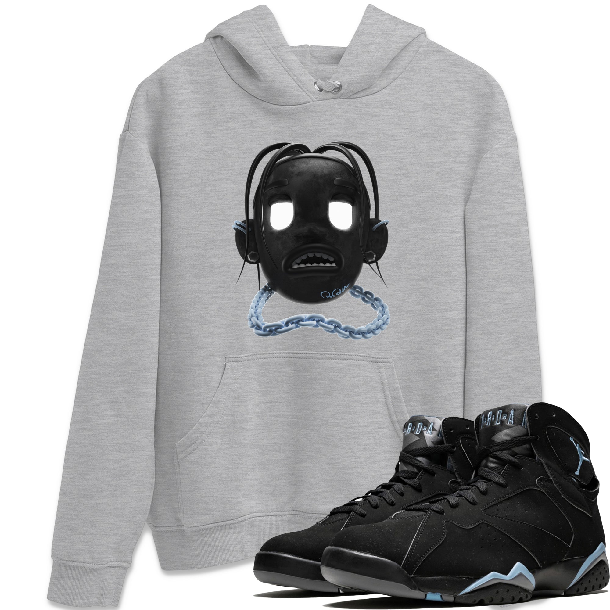 Air Jordan 7 Chambray Sneaker Match Tees Goosebumps Boy Sneaker Tees AJ7 Chambray Sneaker Release Tees Unisex Shirts Heather Grey 1