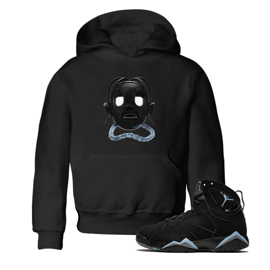 Air Jordan 7 Chambray Sneaker Match Tees Goosebumps Boy Sneaker Tees AJ7 Chambray Sneaker Release Tees Kids Shirts Black 1
