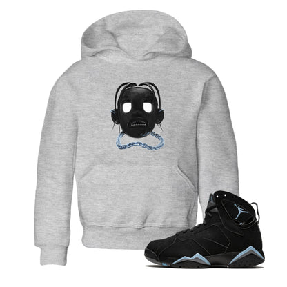 Air Jordan 7 Chambray Sneaker Match Tees Goosebumps Boy Sneaker Tees AJ7 Chambray Sneaker Release Tees Kids Shirts Heather Grey 1