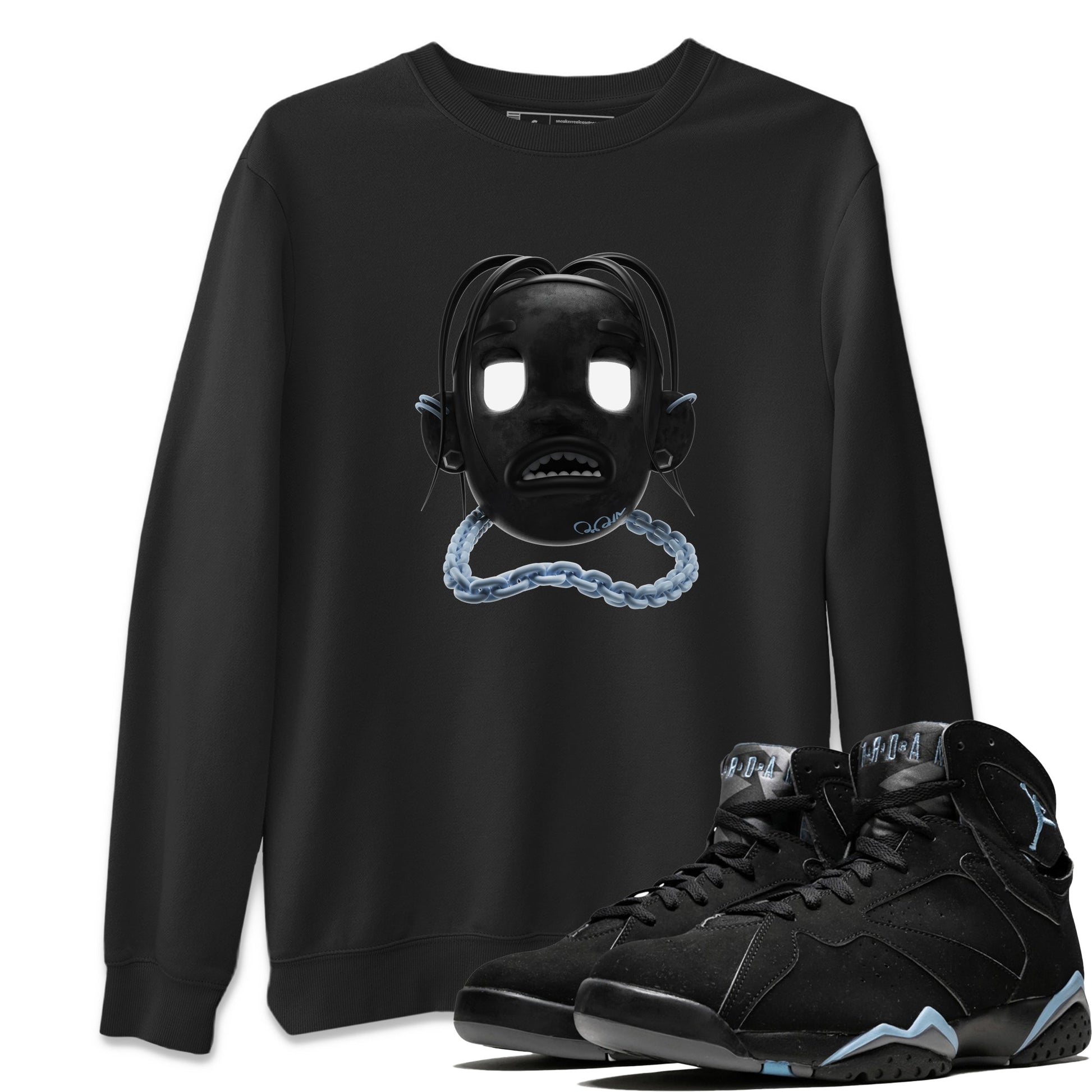Air Jordan 7 Chambray Sneaker Match Tees Goosebumps Boy Sneaker Tees AJ7 Chambray Sneaker Release Tees Unisex Shirts Black 1