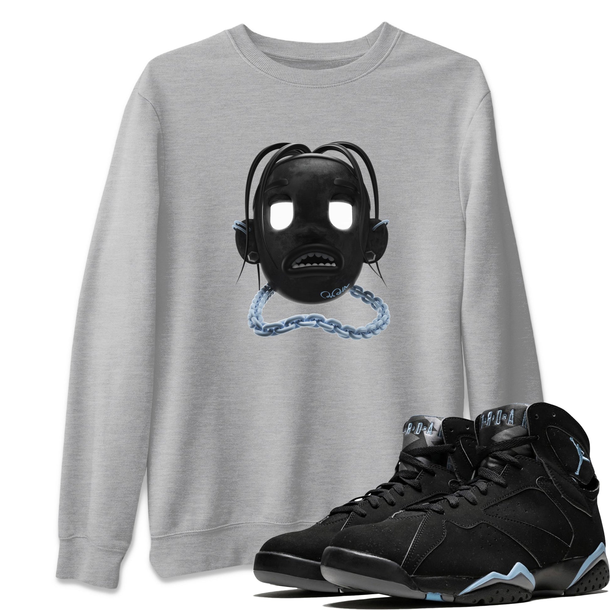Air Jordan 7 Chambray Sneaker Match Tees Goosebumps Boy Sneaker Tees AJ7 Chambray Sneaker Release Tees Unisex Shirts Heather Grey 1