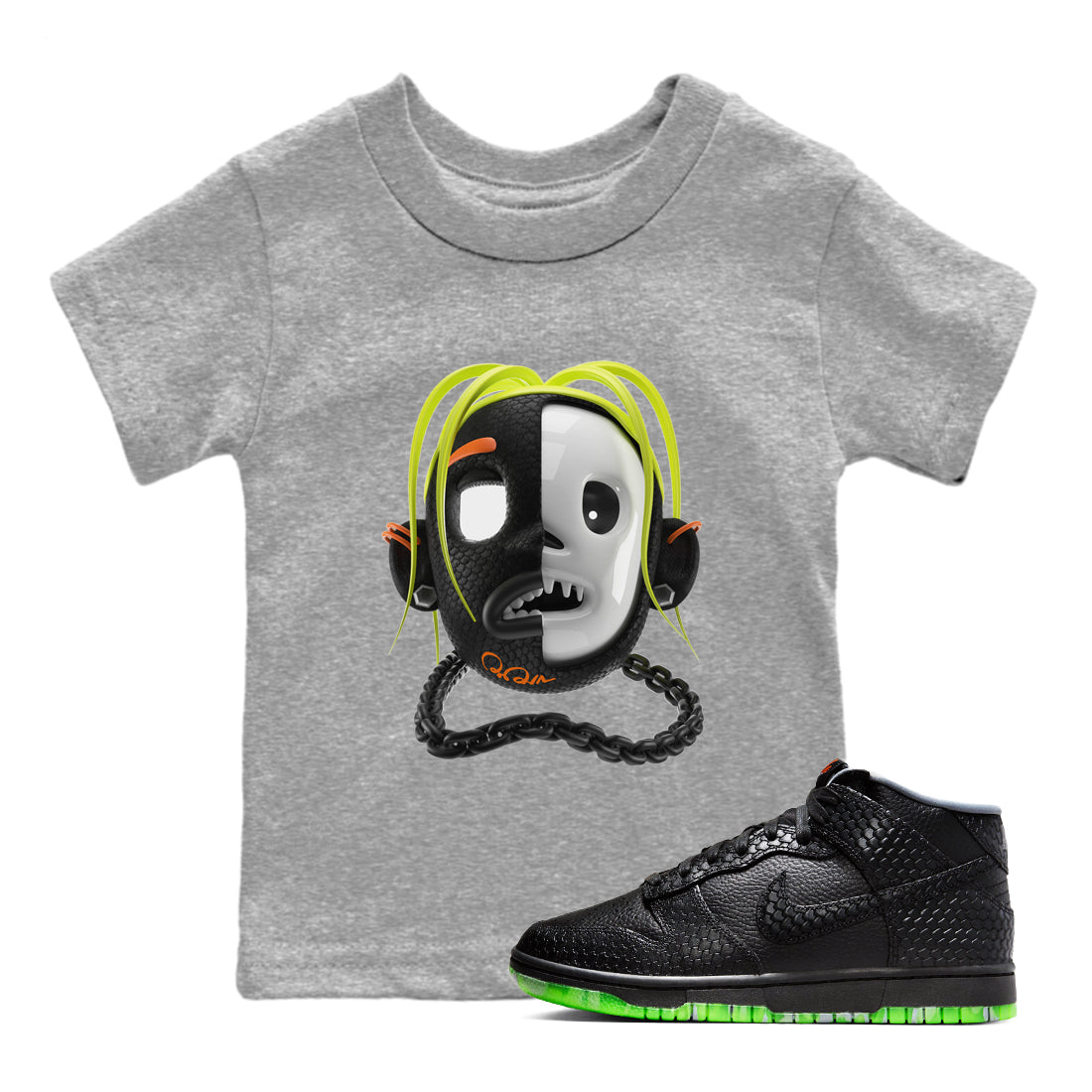Dunk Halloween shirt to match jordans Goosebumps Boy sneaker tees Halloween night dress Dunk Halloween Drip Gear Zone Baby Toddler Heather Grey 1 T-Shirt