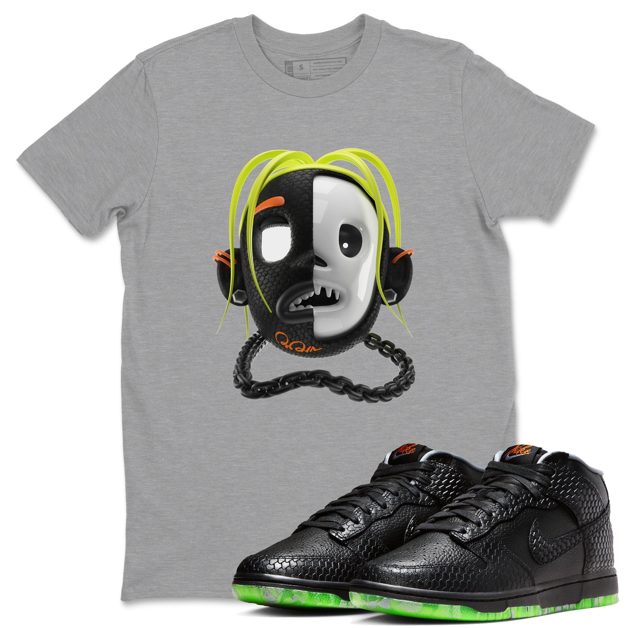 Dunk Halloween shirt to match jordans Goosebumps Boy sneaker tees Halloween night dress Dunk Halloween Drip Gear Zone Unisex Crew Neck Tee Heather Grey 1 T-Shirt