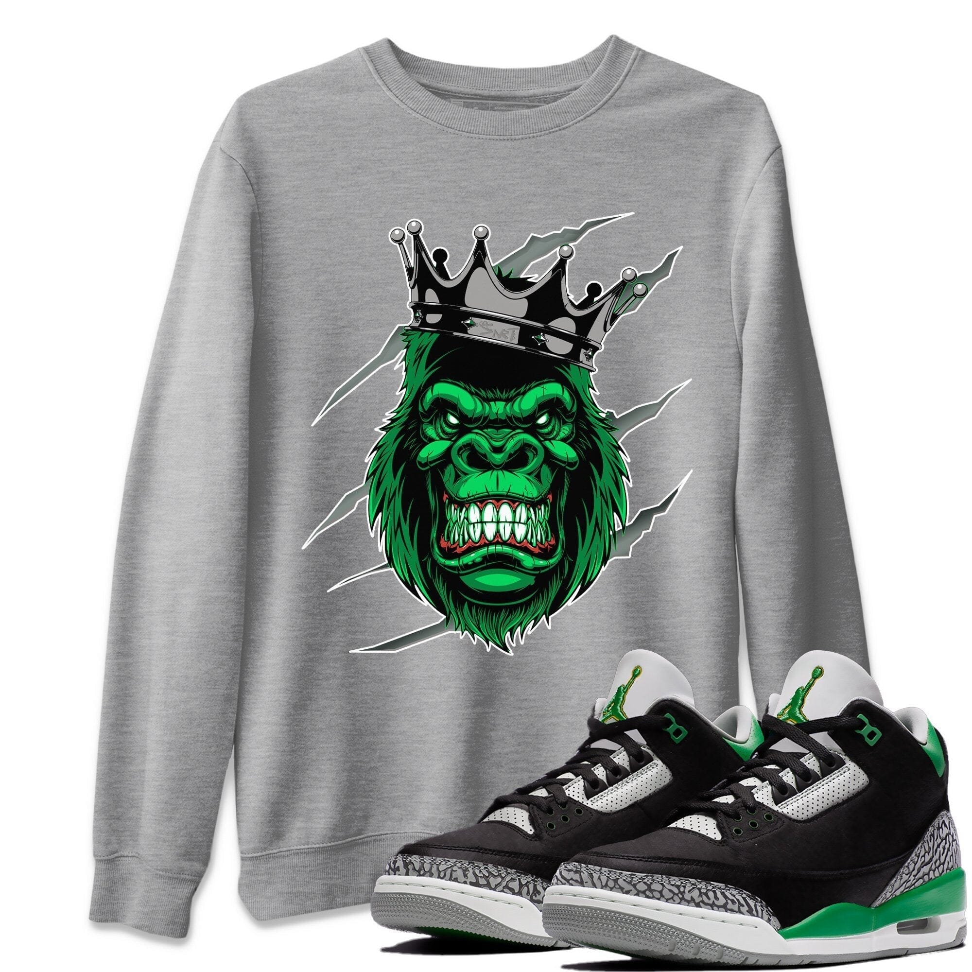 Jordan 3 Pine Green Shirt To Match Jordans Gorilla Sneaker Tees Jordan 3 Pine Green Drip Gear Zone Sneaker Matching Clothing Unisex Shirts