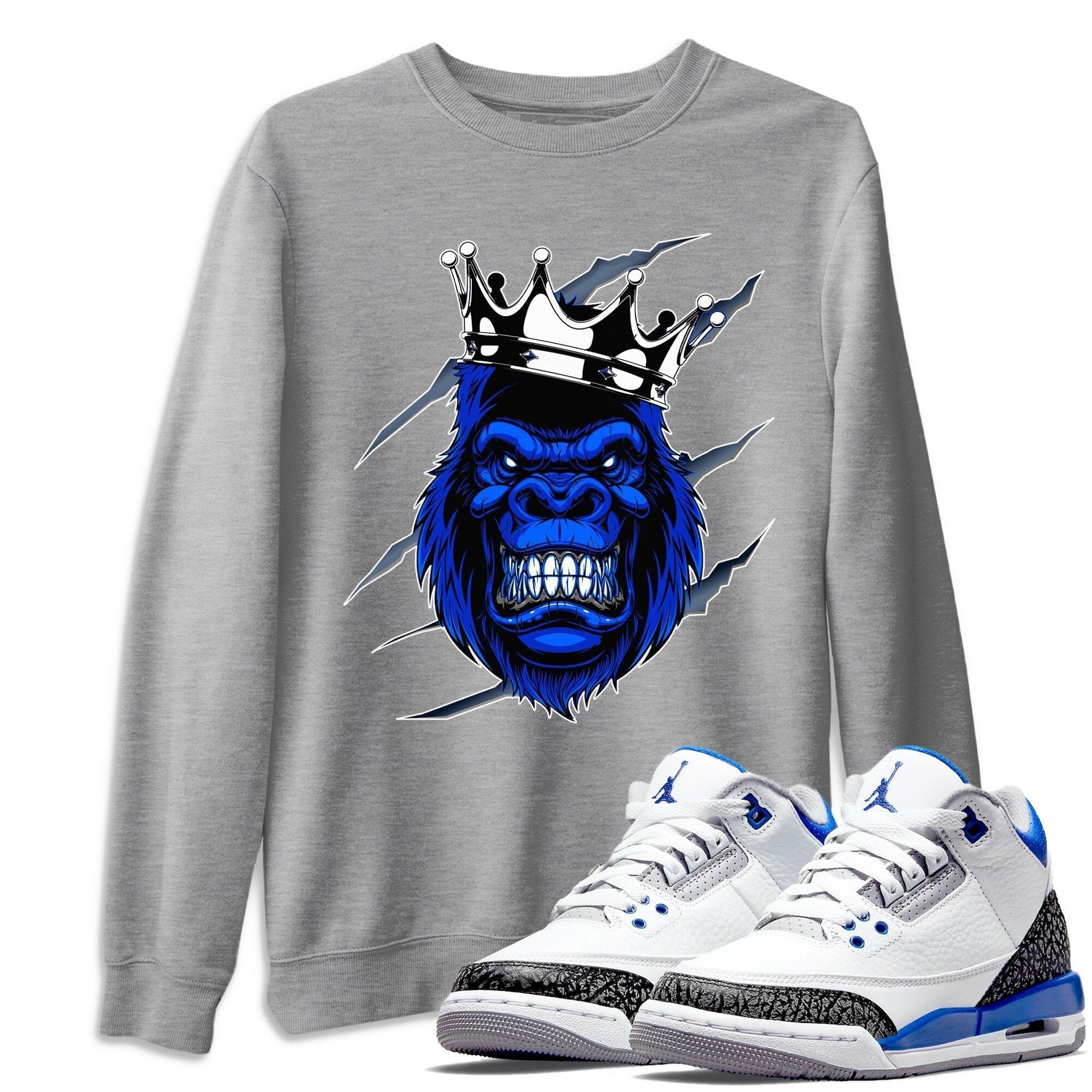 Jordan 3 Racer Blue Shirt To Match Jordans Gorilla Sneaker Tees Jordan 3 Racer Blue Drip Gear Zone Sneaker Matching Clothing Unisex Shirts