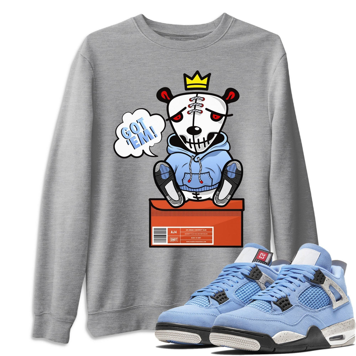 Jordan 4 University Blue Shirt To Match Jordans Got Em Sneaker Tees Jordan 4 University Blue Drip Gear Zone Sneaker Matching Clothing Unisex Shirts