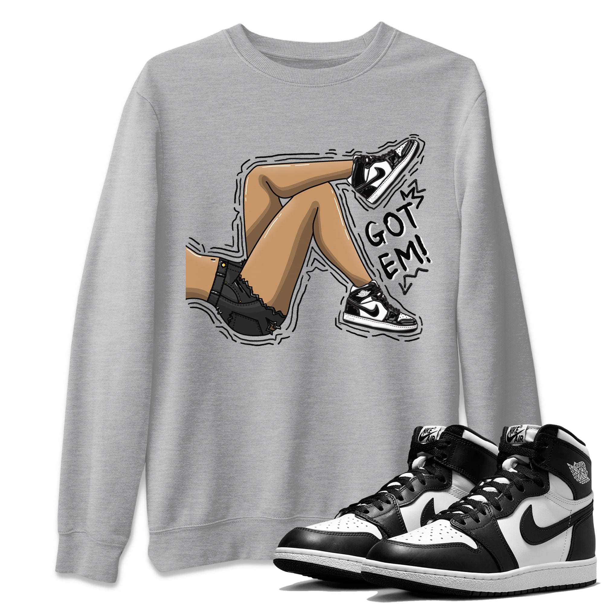 Air Jordan 1 Black White Shirt To Match Jordans Got Em Legs Sneaker Tees Air Jordan 1 Black White Drip Gear Zone Sneaker Matching Clothing Unisex Shirts