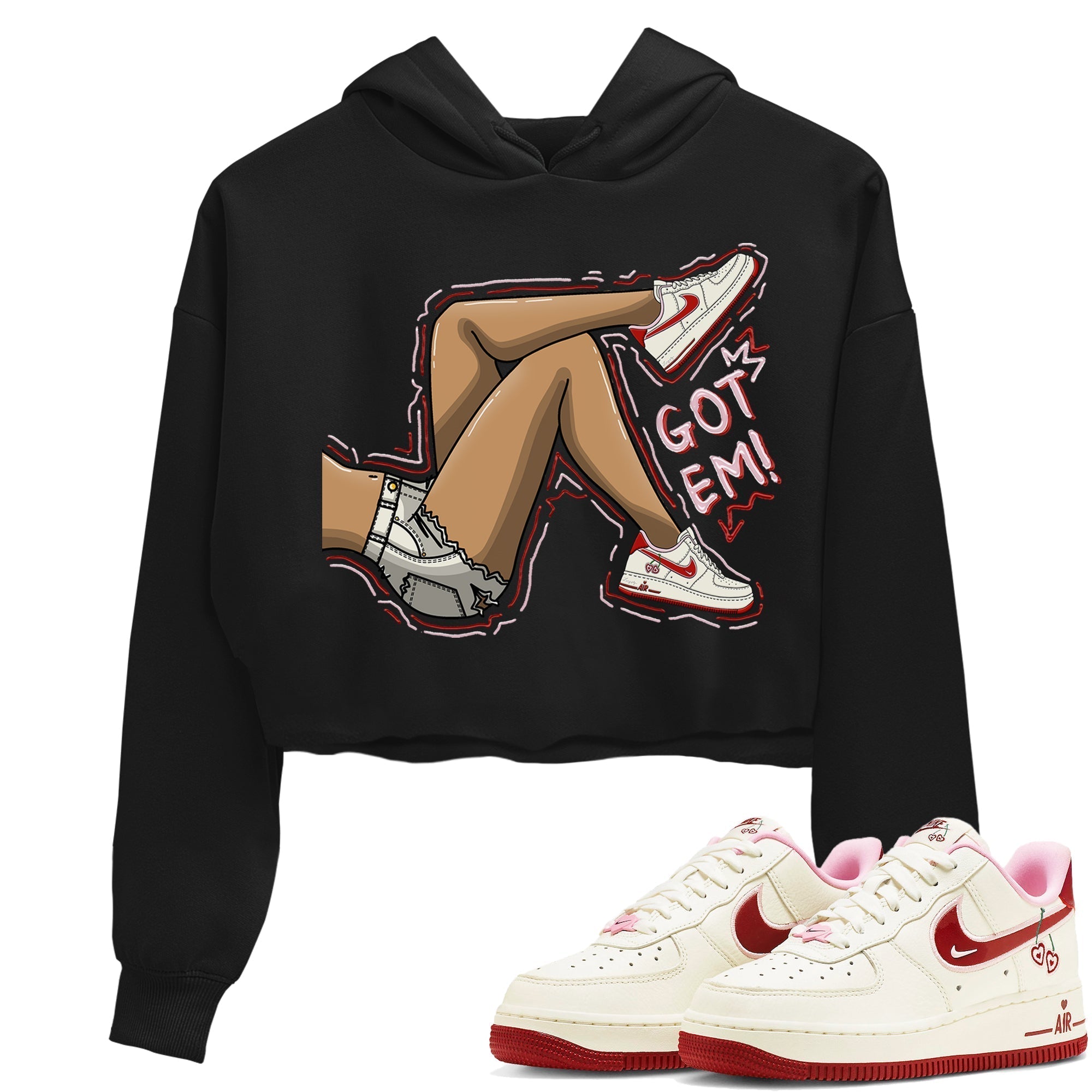 Air Force 1 Valentines Day Sneaker Match Tees Got Em Legs Sneaker Tees Air Force 1 Valentines Day Jordan to match sneaker T-Shirt Women's Shirts