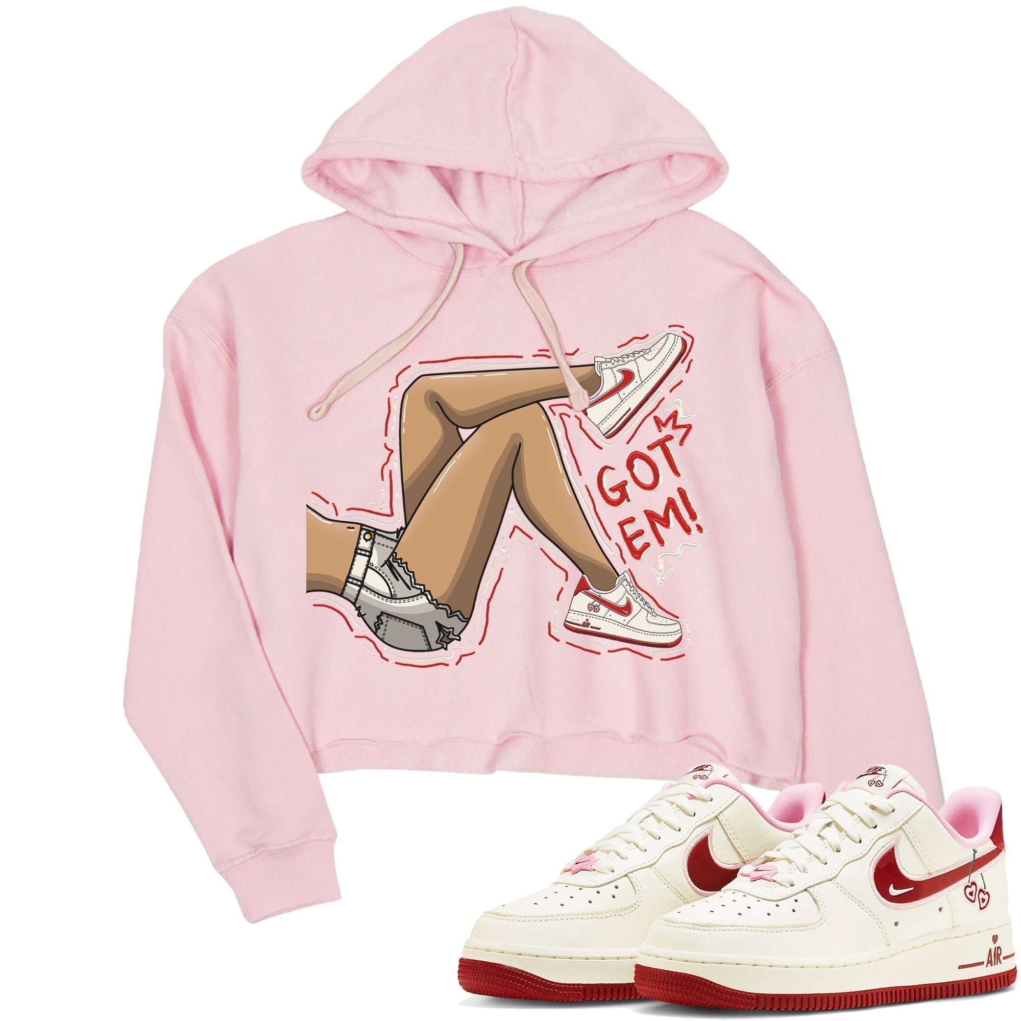 Air Force 1 Valentines Day Sneaker Match Tees Got Em Legs Sneaker Tees Air Force 1 Valentines Day Jordan to match sneaker T-Shirt Women's Shirts
