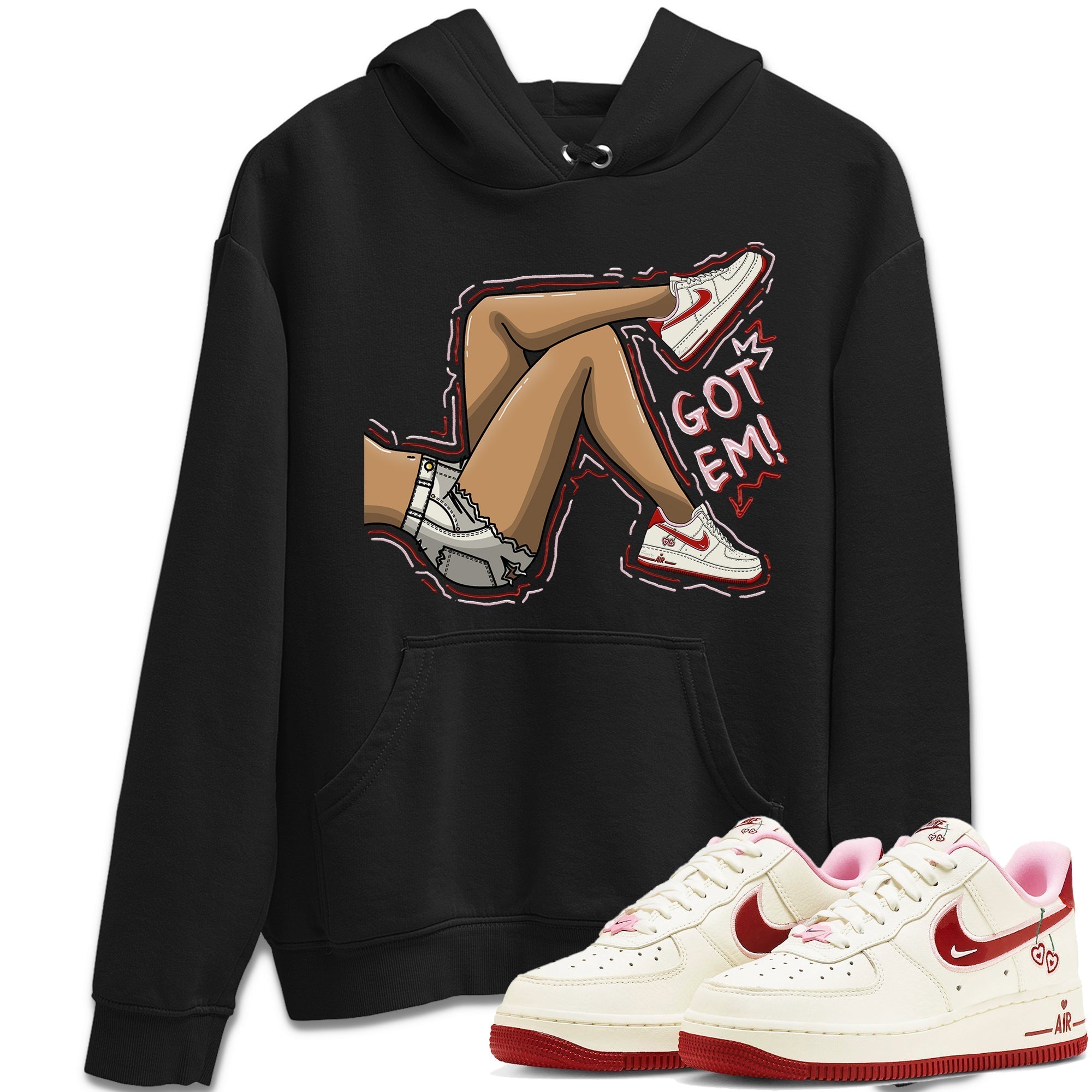 Air Force 1 Valentines Day Sneaker Match Tees Got Em Legs Sneaker Tees Air Force 1 Valentines Day Jordan to match sneaker T-Shirt Crew Neck Shirts