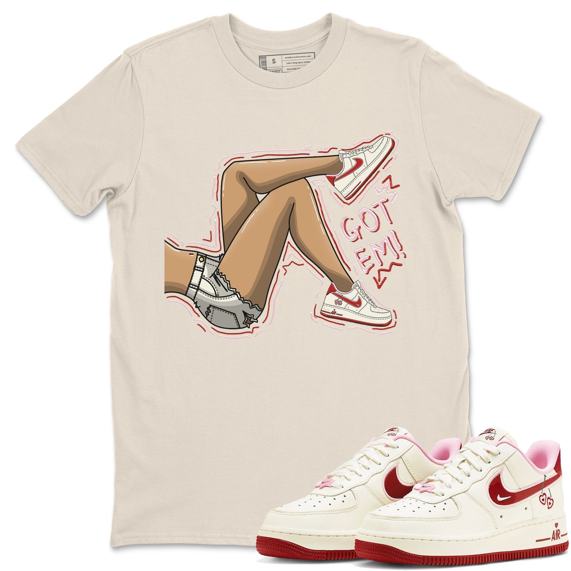 Air Force 1 Valentines Day Sneaker Match Tees Got Em Legs Sneaker Tees Air Force 1 Valentines Day Jordan to match sneaker T-Shirt Crew Neck Shirts