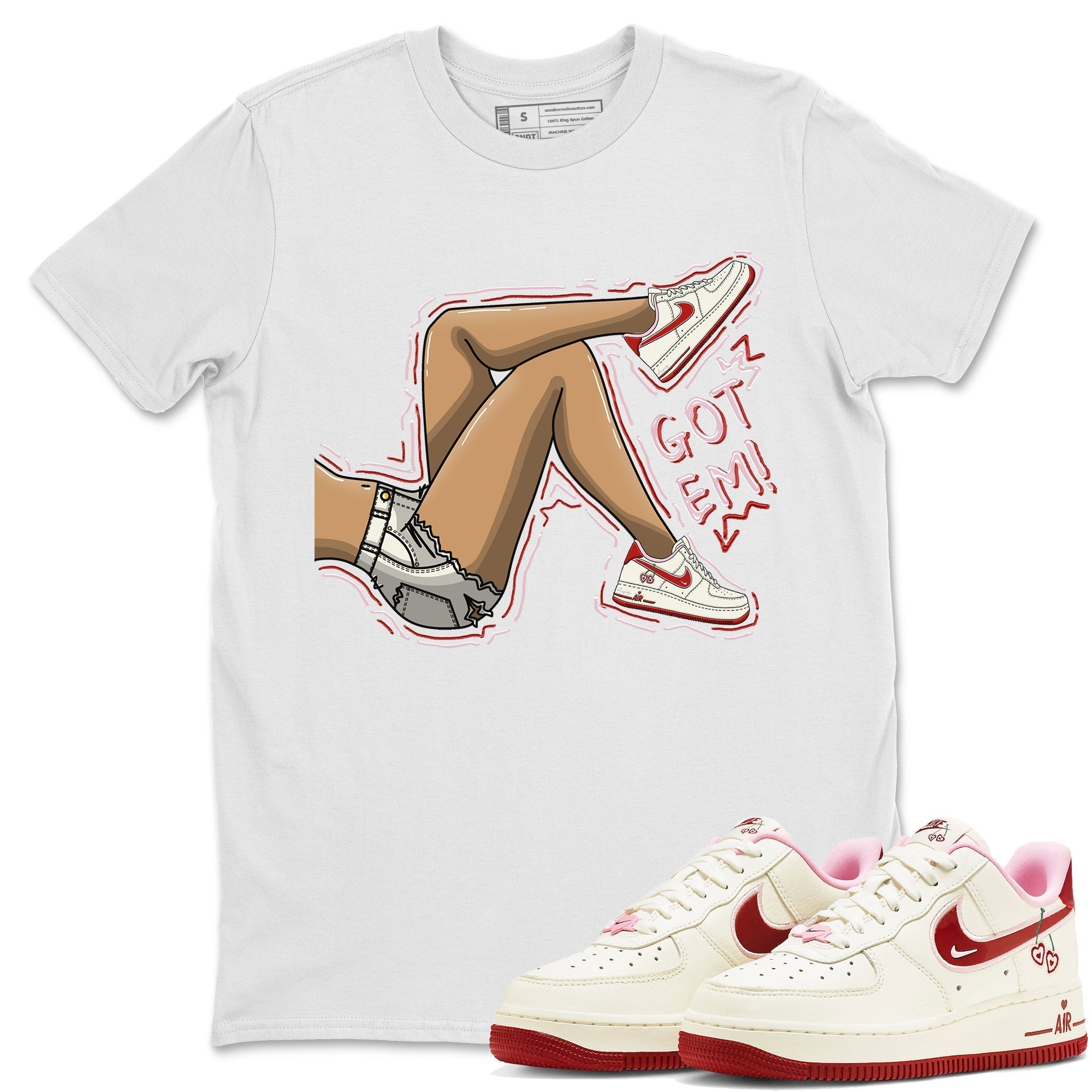 Air Force 1 Valentines Day Sneaker Match Tees Got Em Legs Sneaker Tees Air Force 1 Valentines Day Jordan to match sneaker T-Shirt Crew Neck Shirts
