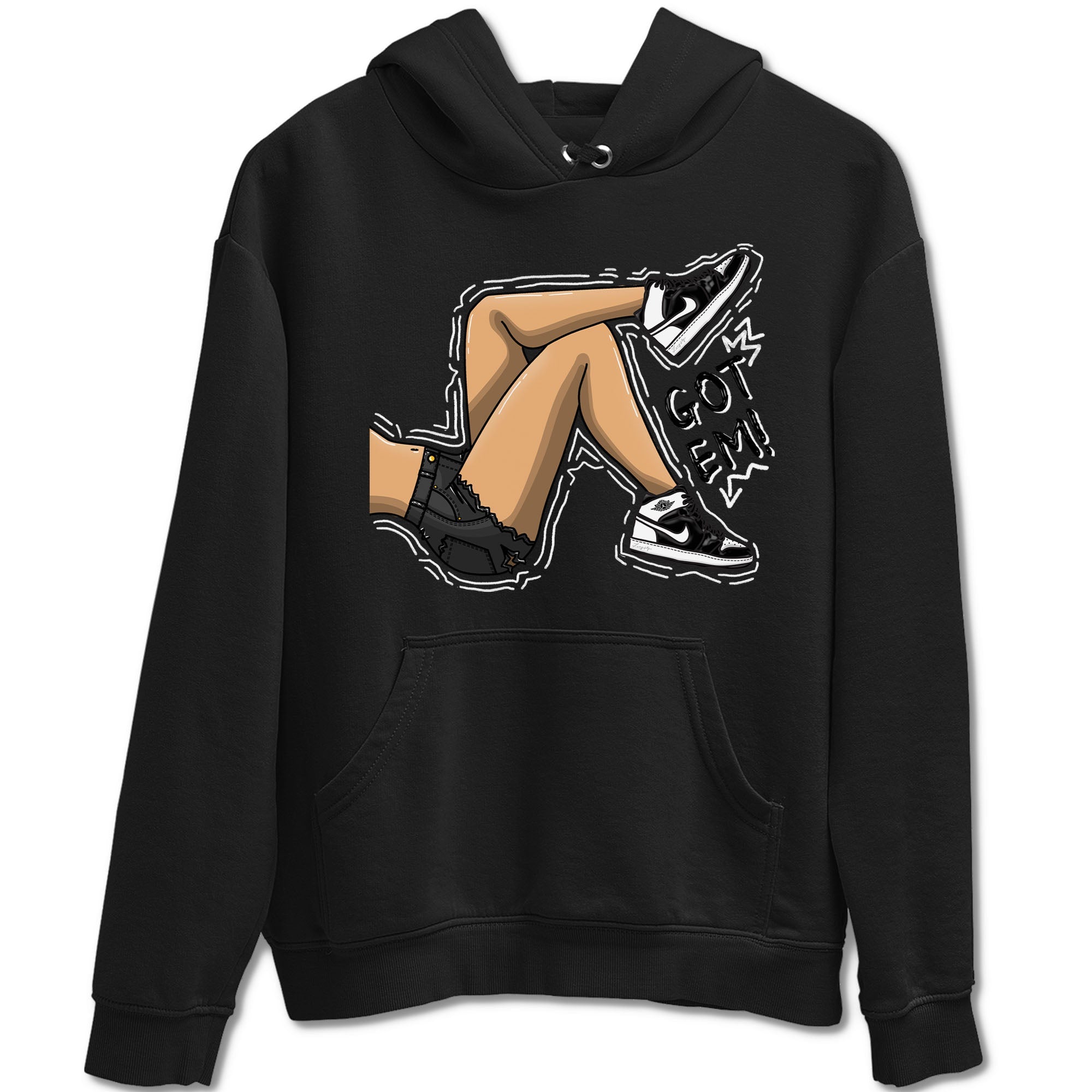 1s Black White shirt to match jordans Got Em Legs sneaker tees Air Jordan 1 Black White Drip Gear Zone unisex cotton Black 2 crew neck shirt