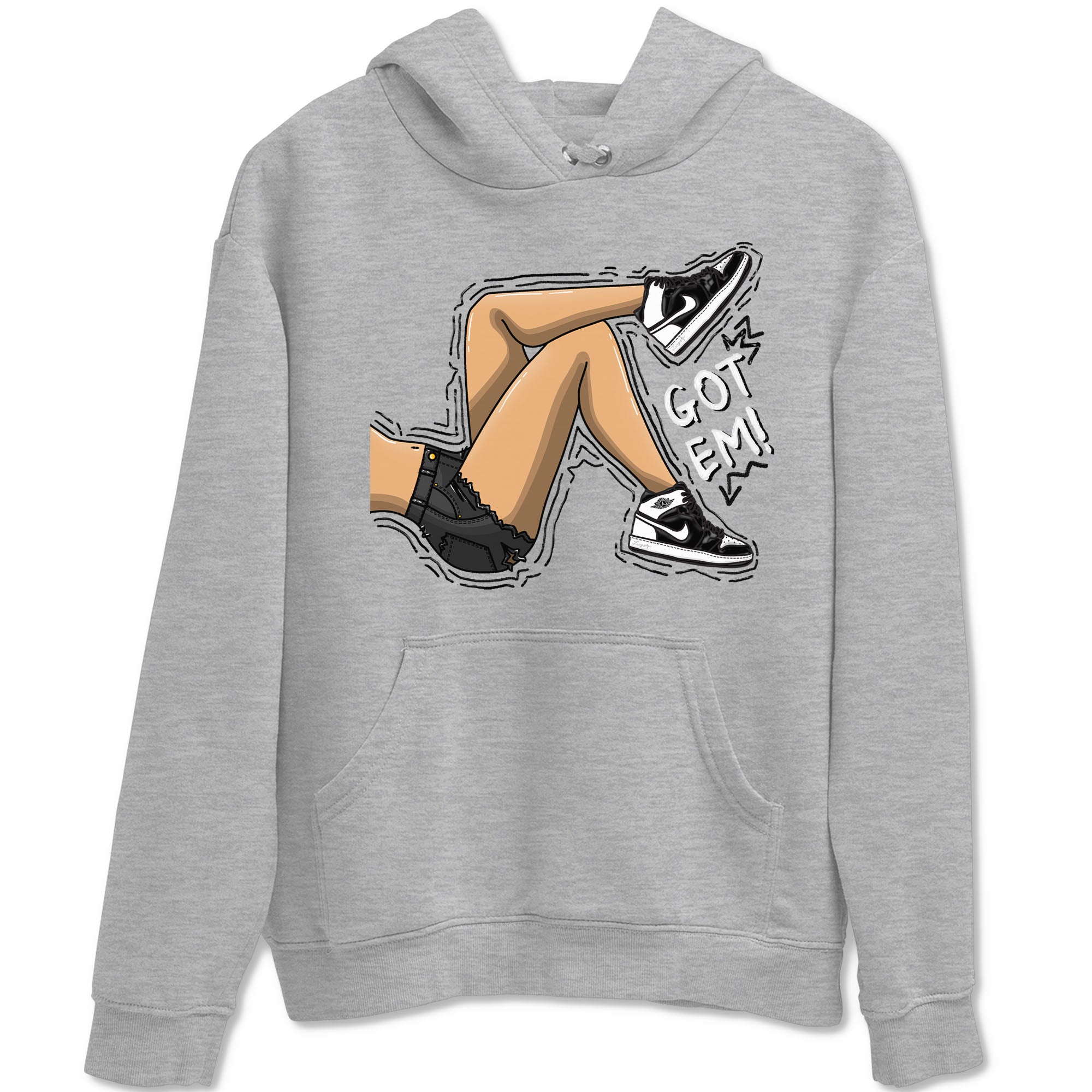 1s Black White shirt to match jordans Got Em Legs sneaker tees Air Jordan 1 Black White Drip Gear Zone unisex cotton Heather Grey 2 crew neck shirt