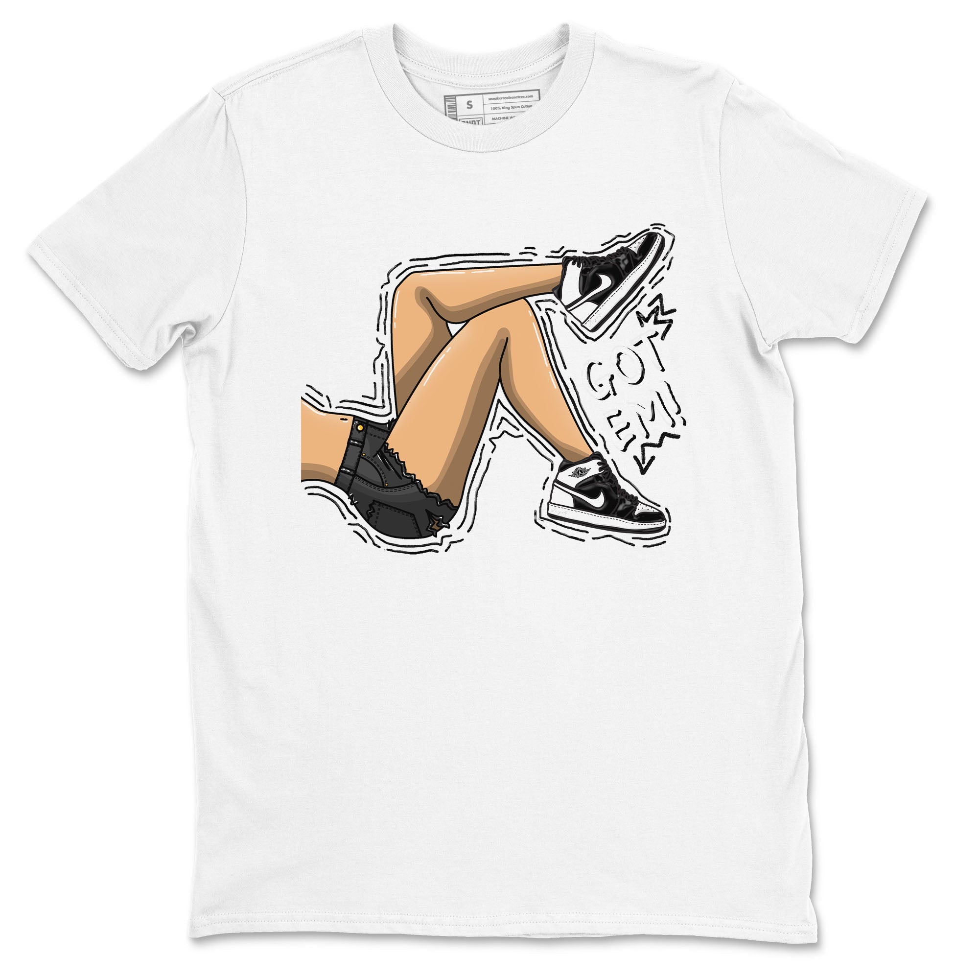 1s Black White shirt to match jordans Got Em Legs sneaker tees Air Jordan 1 Black White Drip Gear Zone unisex cotton White 2 crew neck shirt