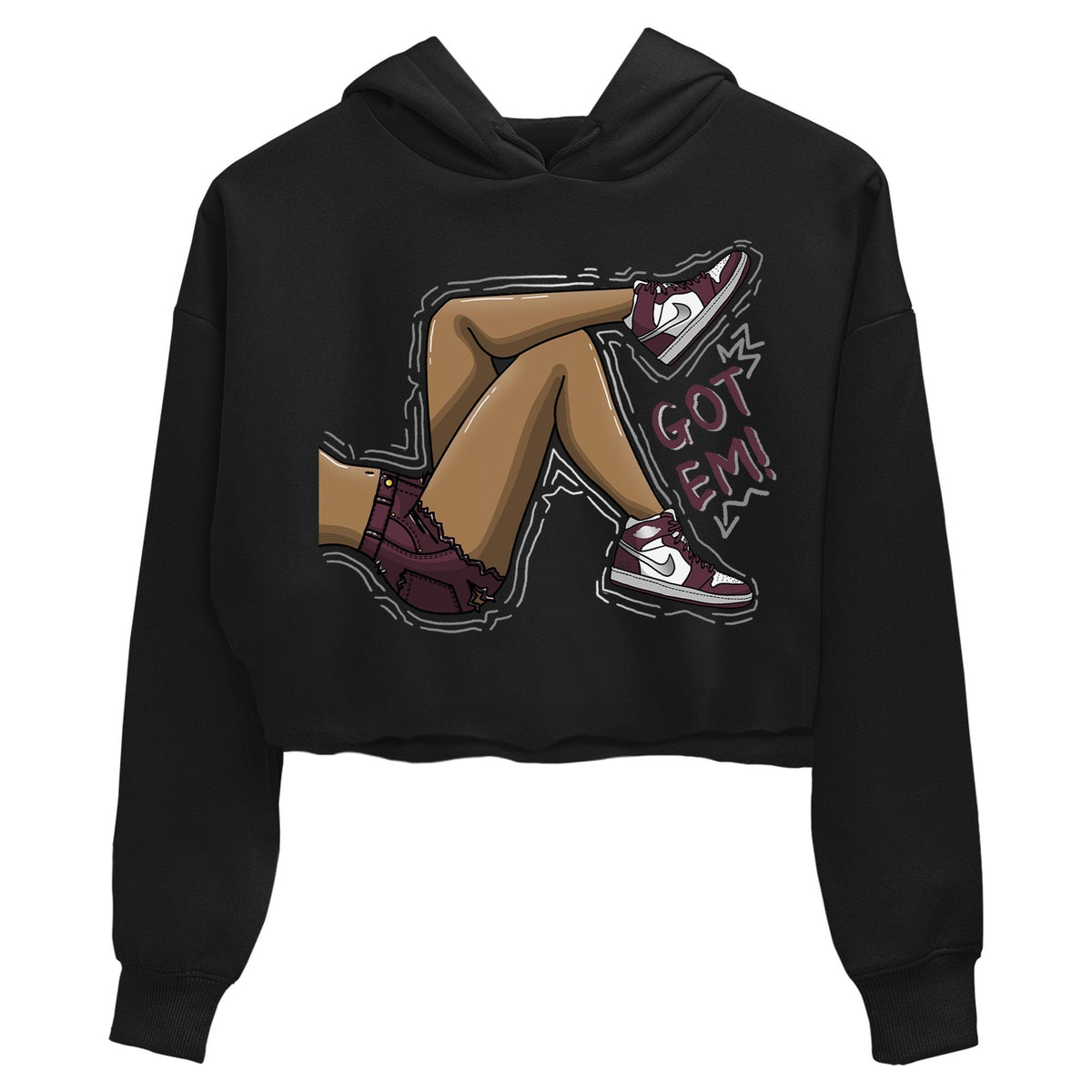 Jordan 1 Bordeaux Sneaker Matching T-Shirt Got Em Legs Sneaker Tees Jordan 1 Bordeaux Sneaker Release Tees Women's Shirts