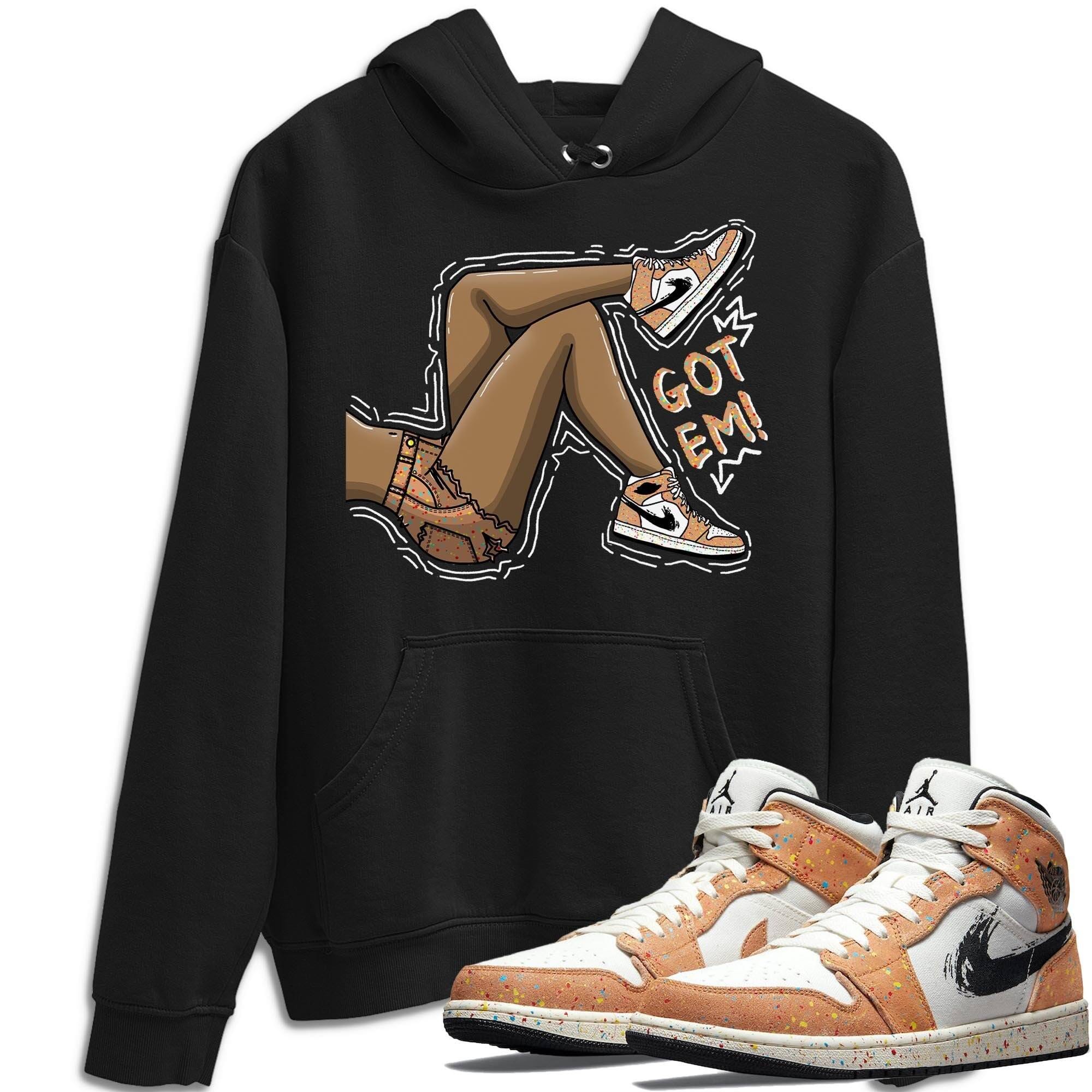 Jordan 1 Brushstroke Sneaker Matching T-Shirt Got Em Legs Sneaker Tees Jordan 1 Brushstroke Sneaker Release Tees Crew Neck Tees