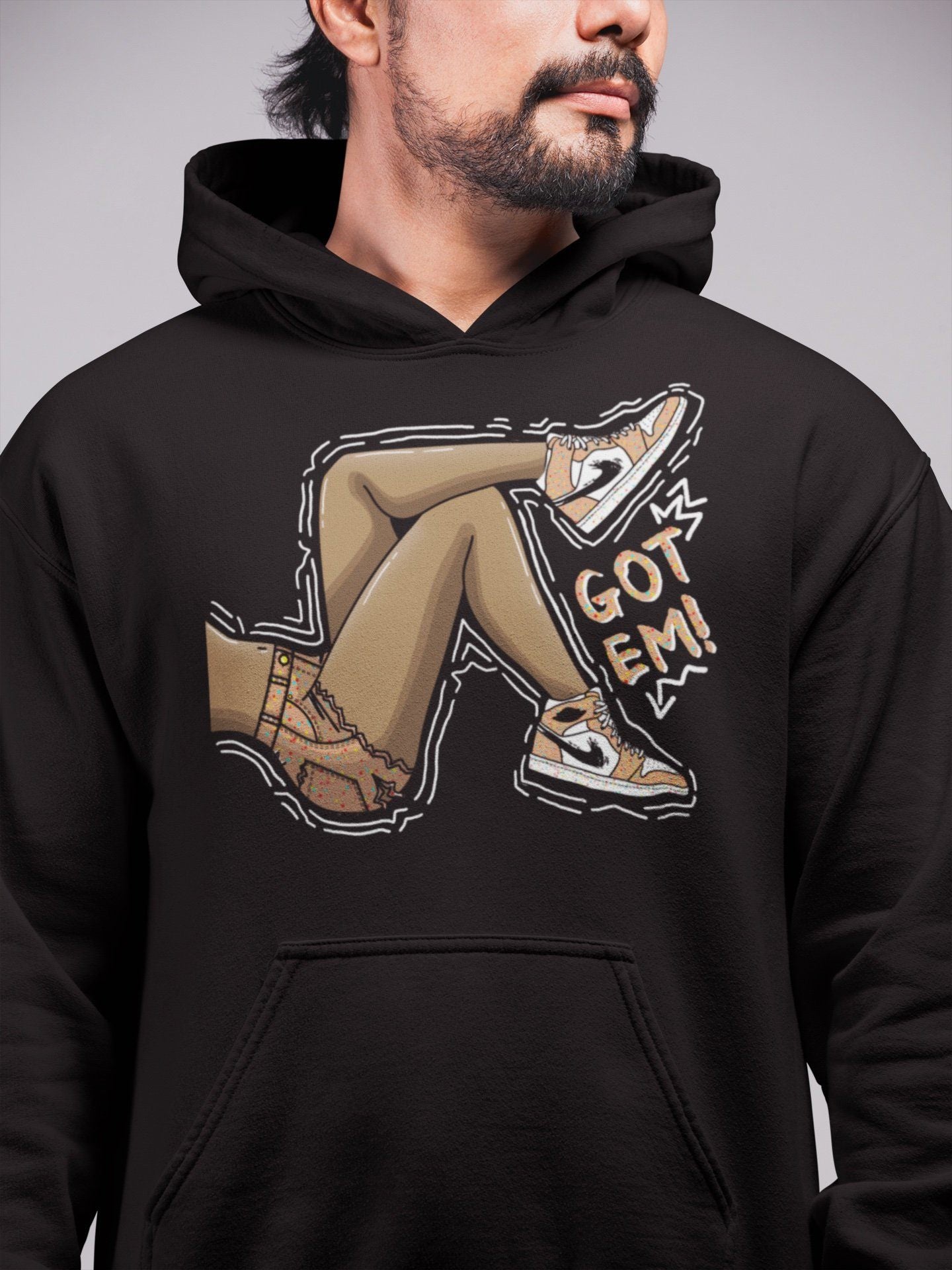 Jordan 1 Brushstroke Sneaker Matching T-Shirt Got Em Legs Sneaker Tees Jordan 1 Brushstroke Sneaker Release Tees Crew Neck Tees