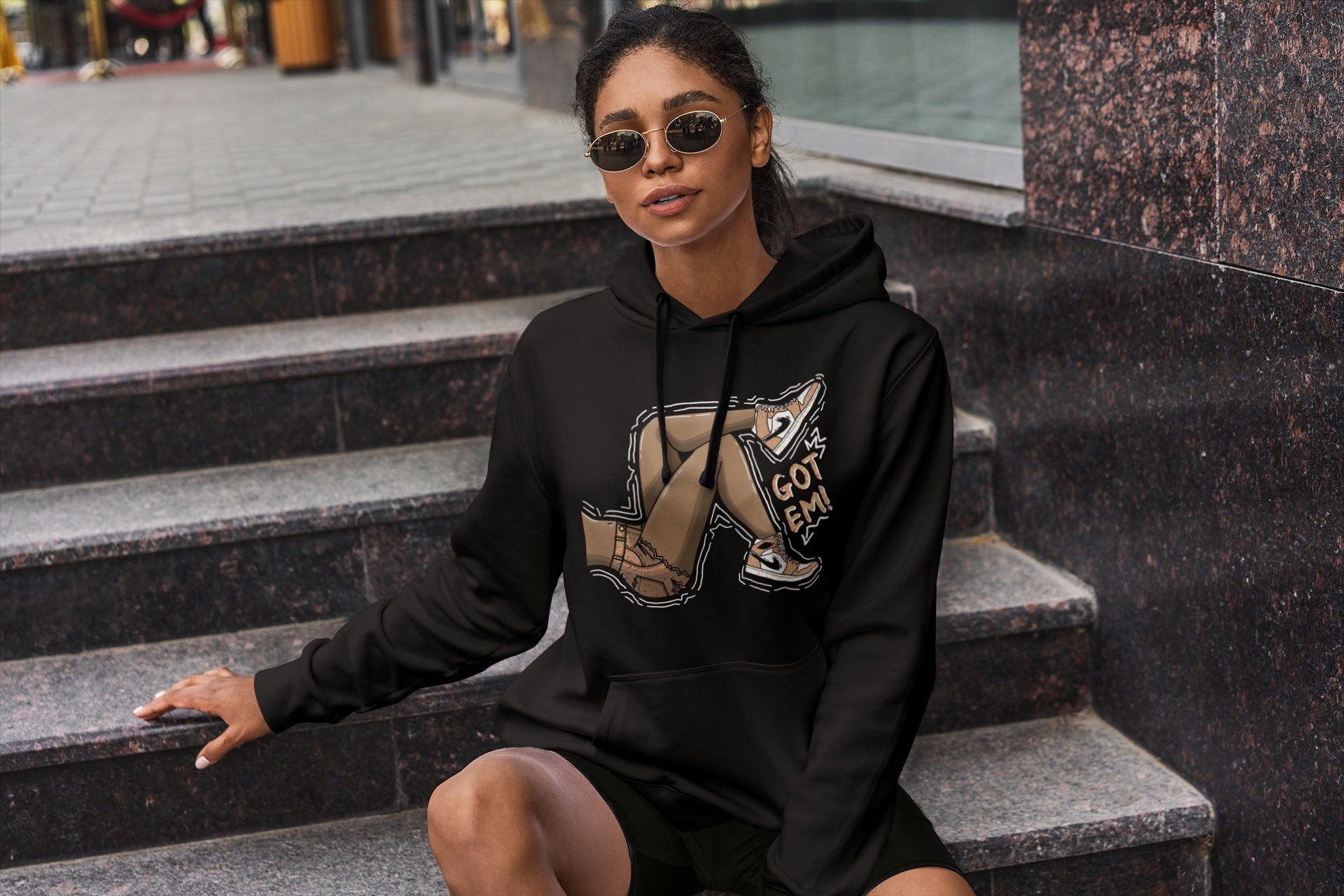 Jordan 1 Brushstroke Sneaker Matching T-Shirt Got Em Legs Sneaker Tees Jordan 1 Brushstroke Sneaker Release Tees Crew Neck Tees