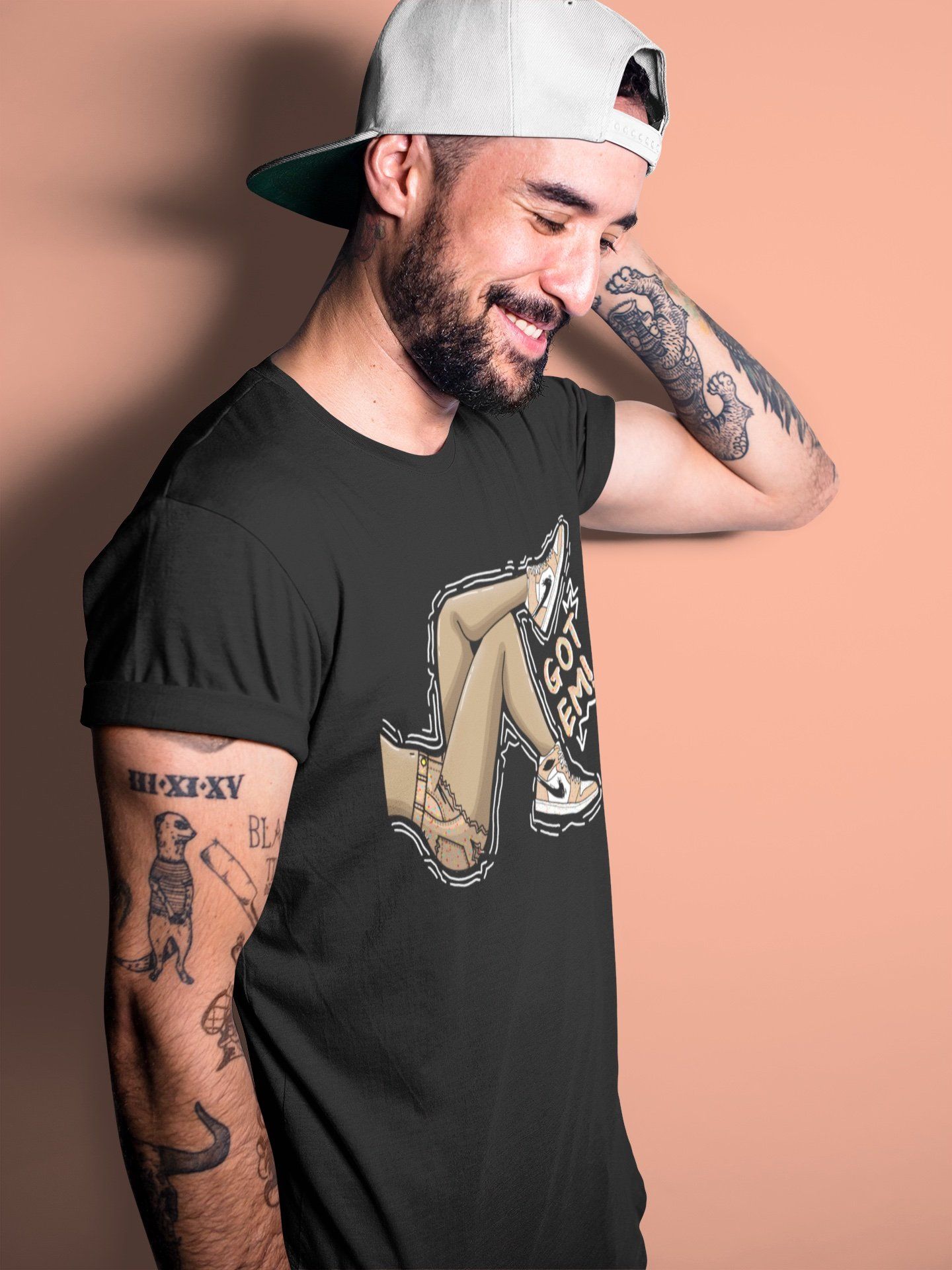 Jordan 1 Brushstroke Sneaker Matching T-Shirt Got Em Legs Sneaker Tees Jordan 1 Brushstroke Sneaker Release Tees Crew Neck Tees