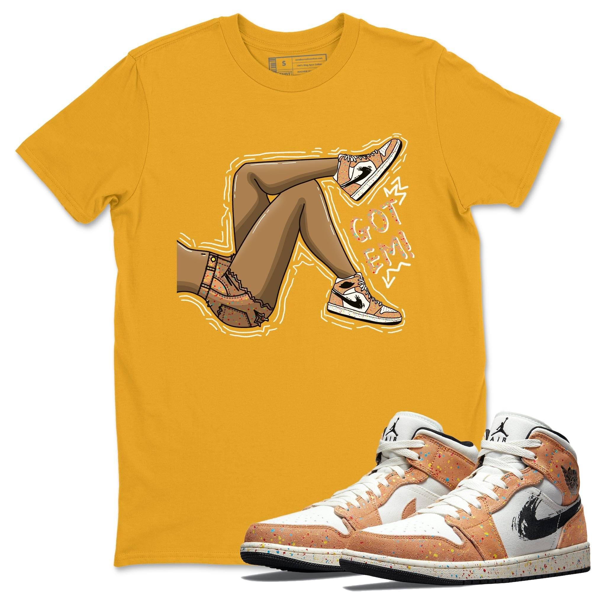 Jordan 1 Brushstroke Sneaker Matching T-Shirt Got Em Legs Sneaker Tees Jordan 1 Brushstroke Sneaker Release Tees Crew Neck Tees