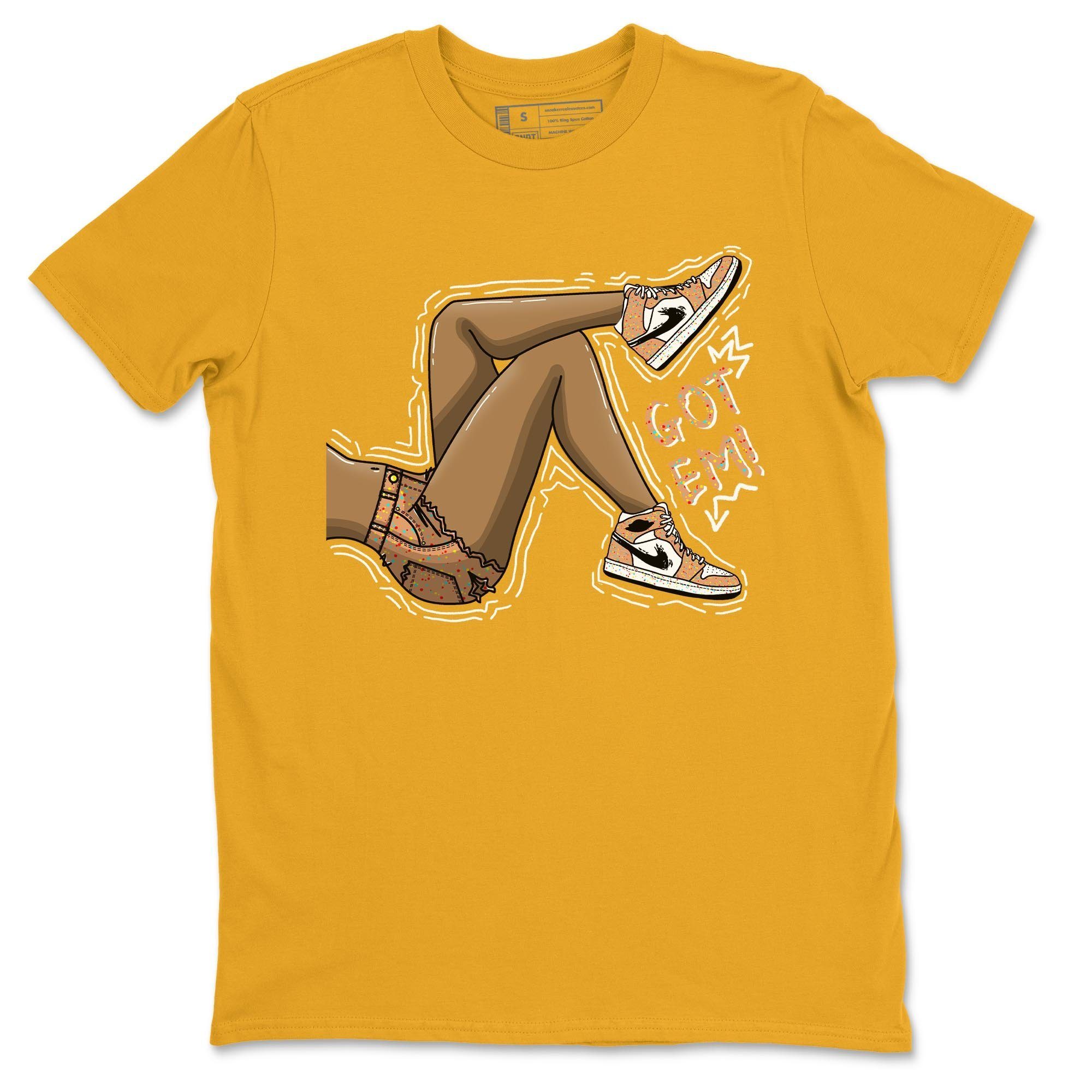 Jordan 1 Brushstroke Sneaker Matching T-Shirt Got Em Legs Sneaker Tees Jordan 1 Brushstroke Sneaker Release Tees Crew Neck Tees