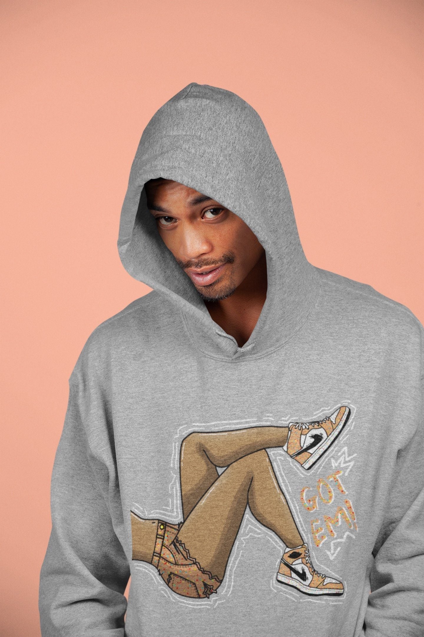 Jordan 1 Brushstroke Sneaker Matching T-Shirt Got Em Legs Sneaker Tees Jordan 1 Brushstroke Sneaker Release Tees Crew Neck Tees