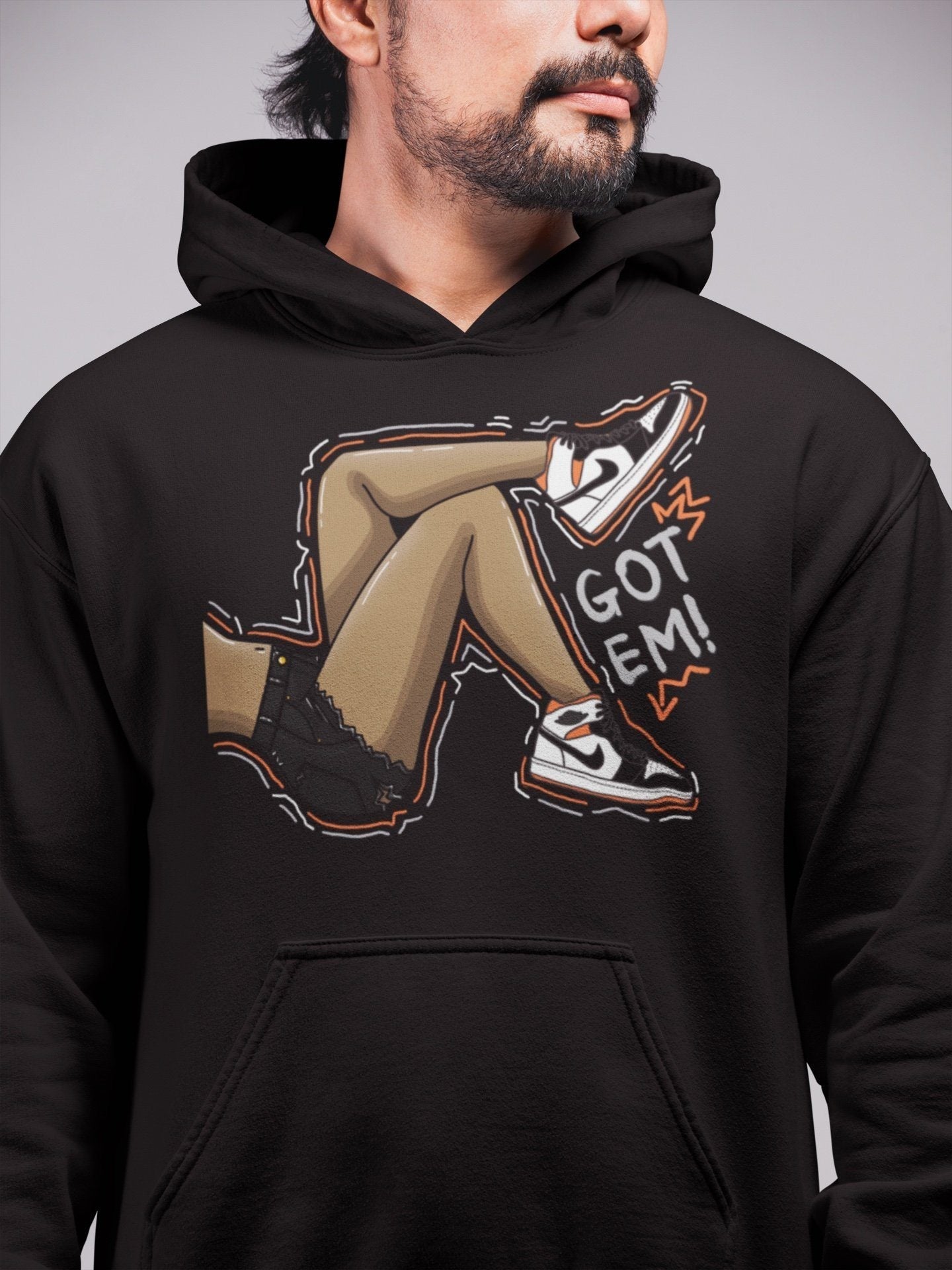 Jordan 1 Electro Orange Sneaker Matching T-Shirt Got Em Legs Sneaker Tees Jordan 1 Electro Orange Sneaker Release Tees Crew Neck Tees