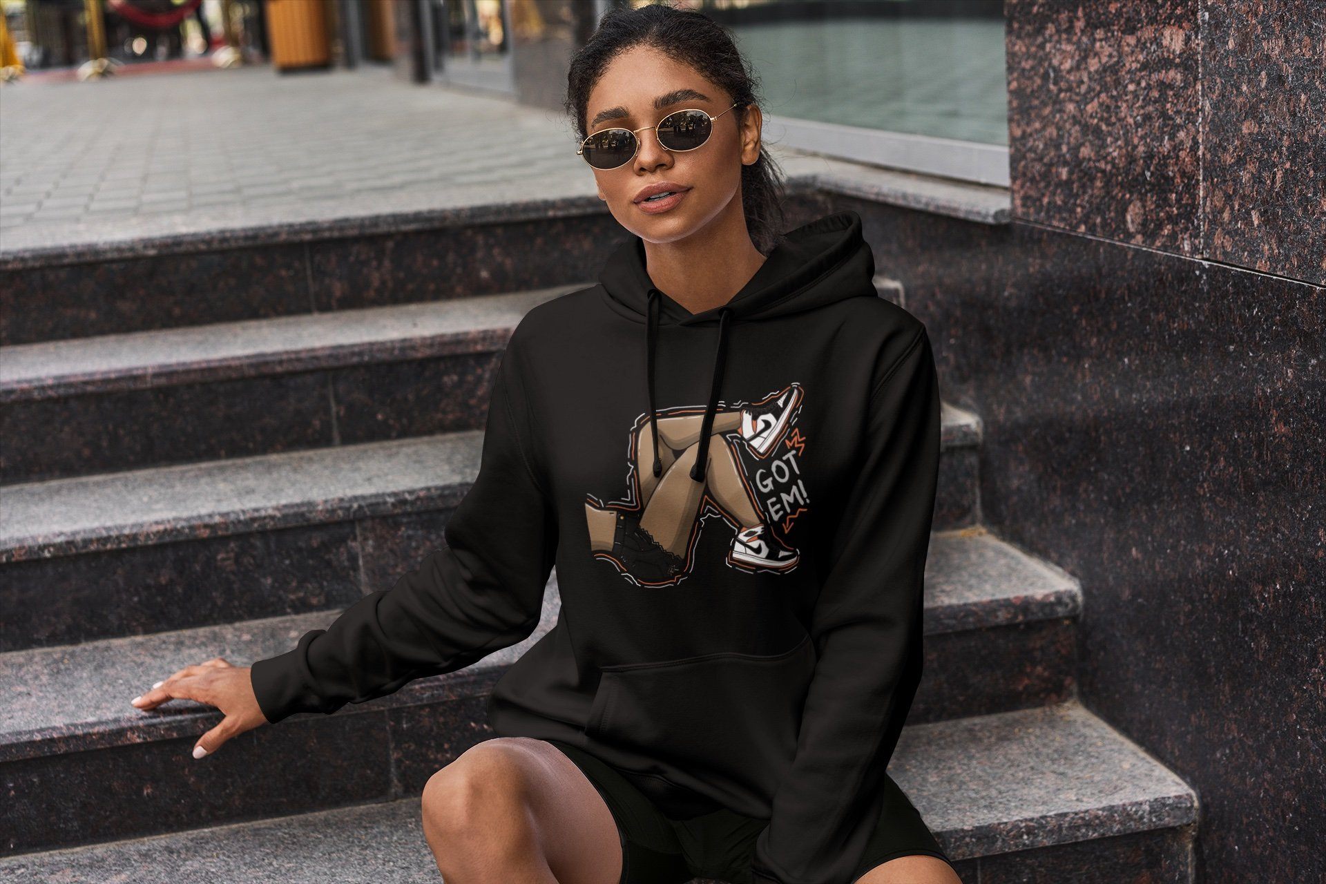 Jordan 1 Electro Orange Sneaker Matching T-Shirt Got Em Legs Sneaker Tees Jordan 1 Electro Orange Sneaker Release Tees Crew Neck Tees