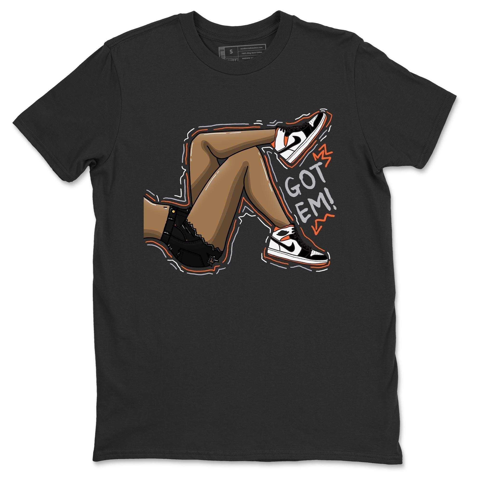 Jordan 1 Electro Orange Sneaker Matching T-Shirt Got Em Legs Sneaker Tees Jordan 1 Electro Orange Sneaker Release Tees Crew Neck Tees