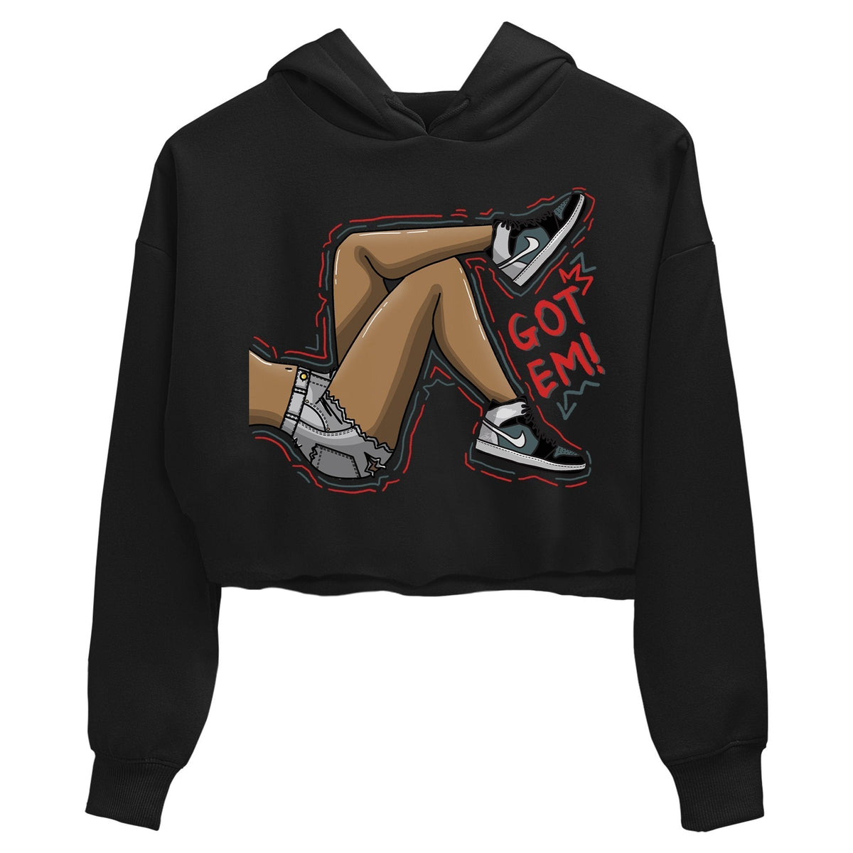 Jordan 1 Element Gore-Tex Black Grey Sneaker Matching T-Shirt Got Em Legs Sneaker Tees Jordan 1 Element Gore-Tex Black Grey Sneaker Release Tees Women's Shirts