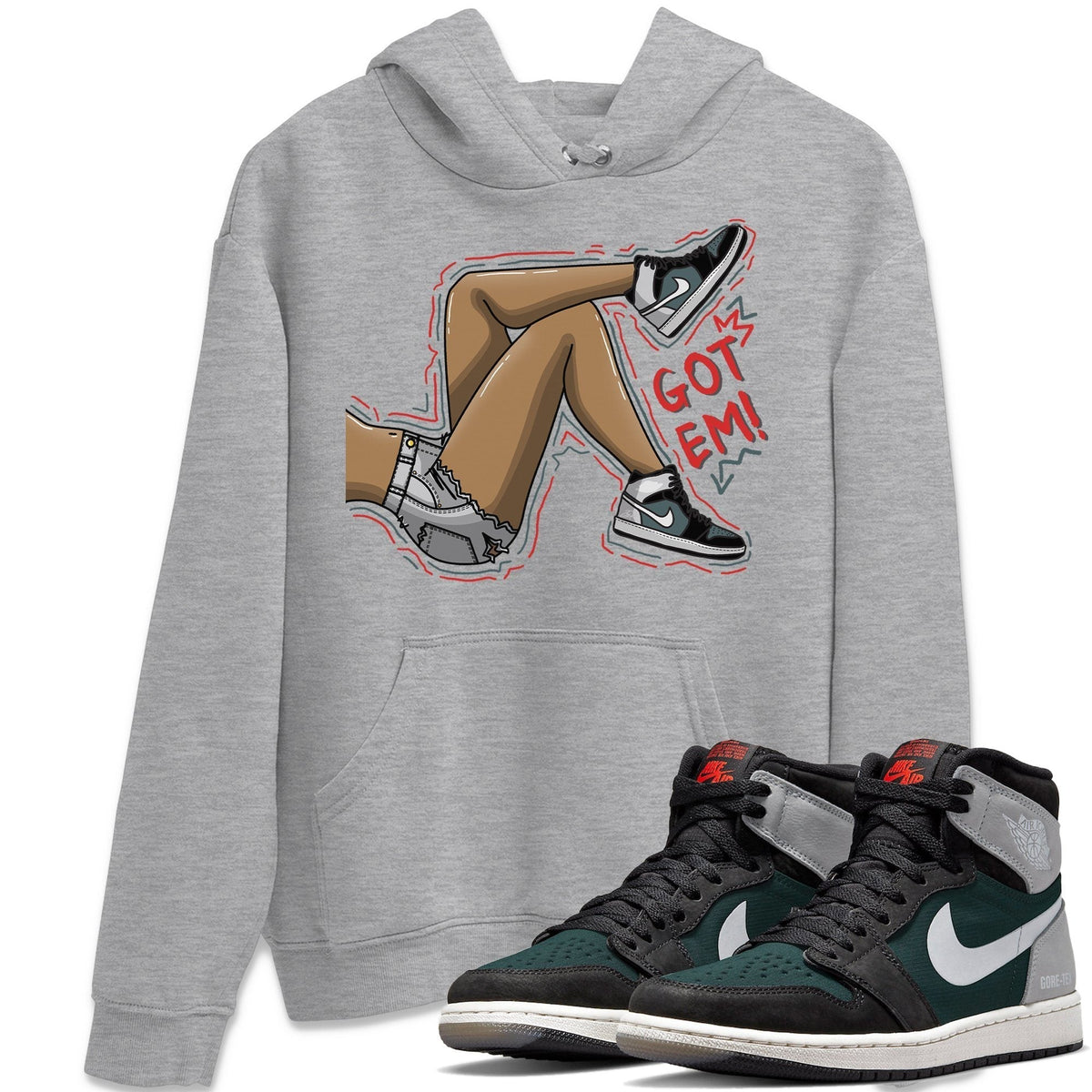 Jordan 1 Element Gore-Tex Black Grey Sneaker Matching T-Shirt Got Em Legs Sneaker Tees Jordan 1 Element Gore-Tex Black Grey Sneaker Release Tees Crew Neck Tees