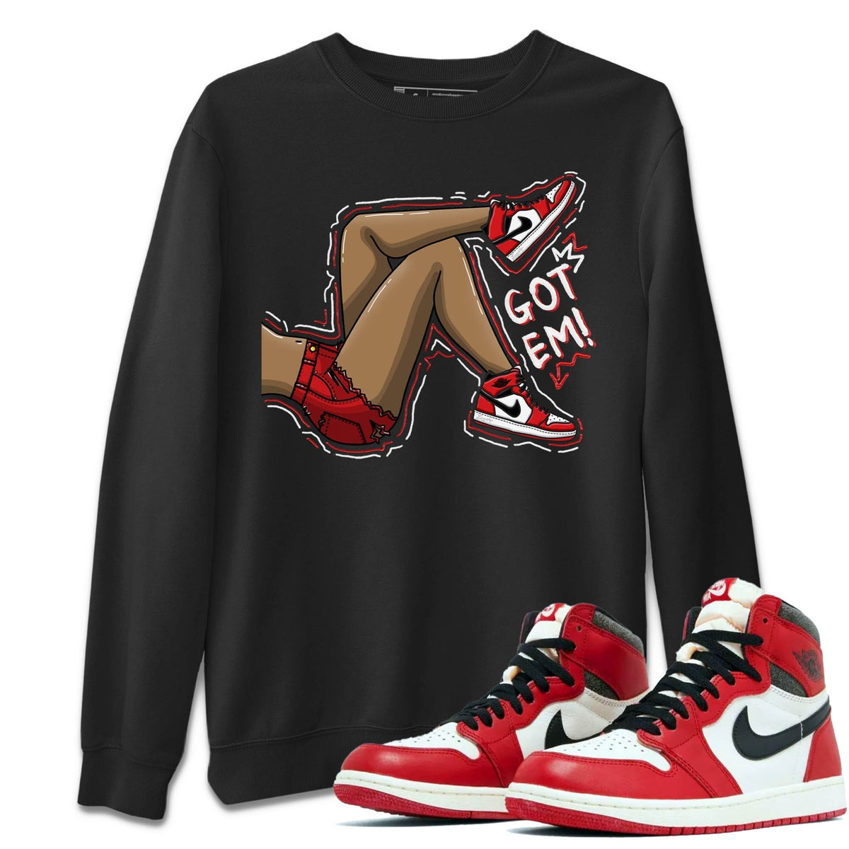 Jordan 1 lost & found Sneaker Matching T-Shirt Got Em Legs Sneaker Tees Jordan 1 lost & found Sneaker Release Tees Crew Neck Tees