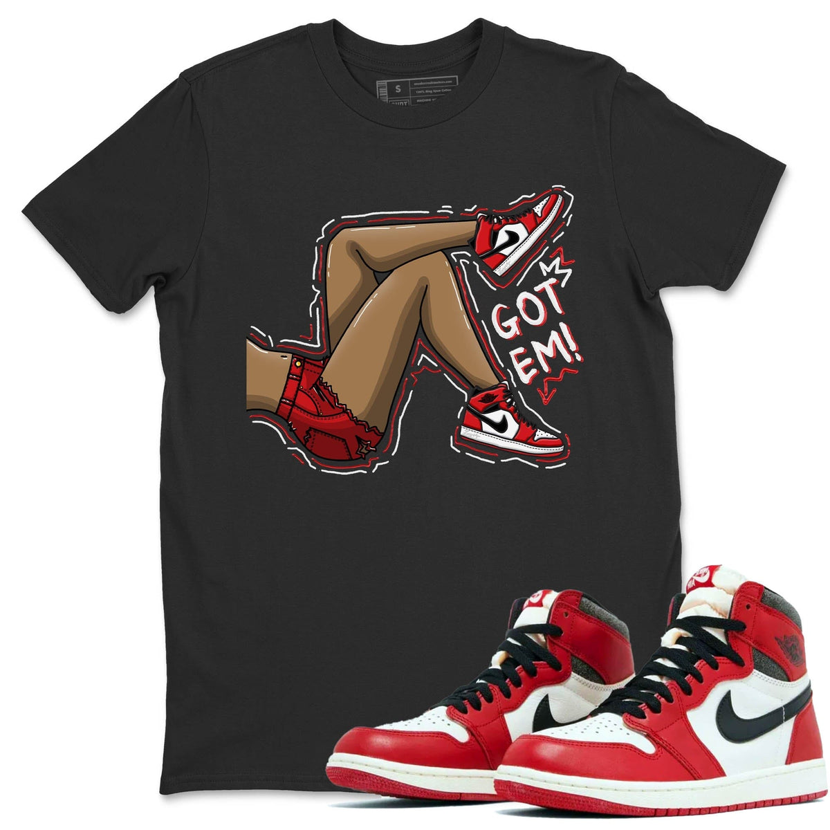 Jordan 1 lost & found Sneaker Matching T-Shirt Got Em Legs Sneaker Tees Jordan 1 lost & found Sneaker Release Tees Crew Neck Tees