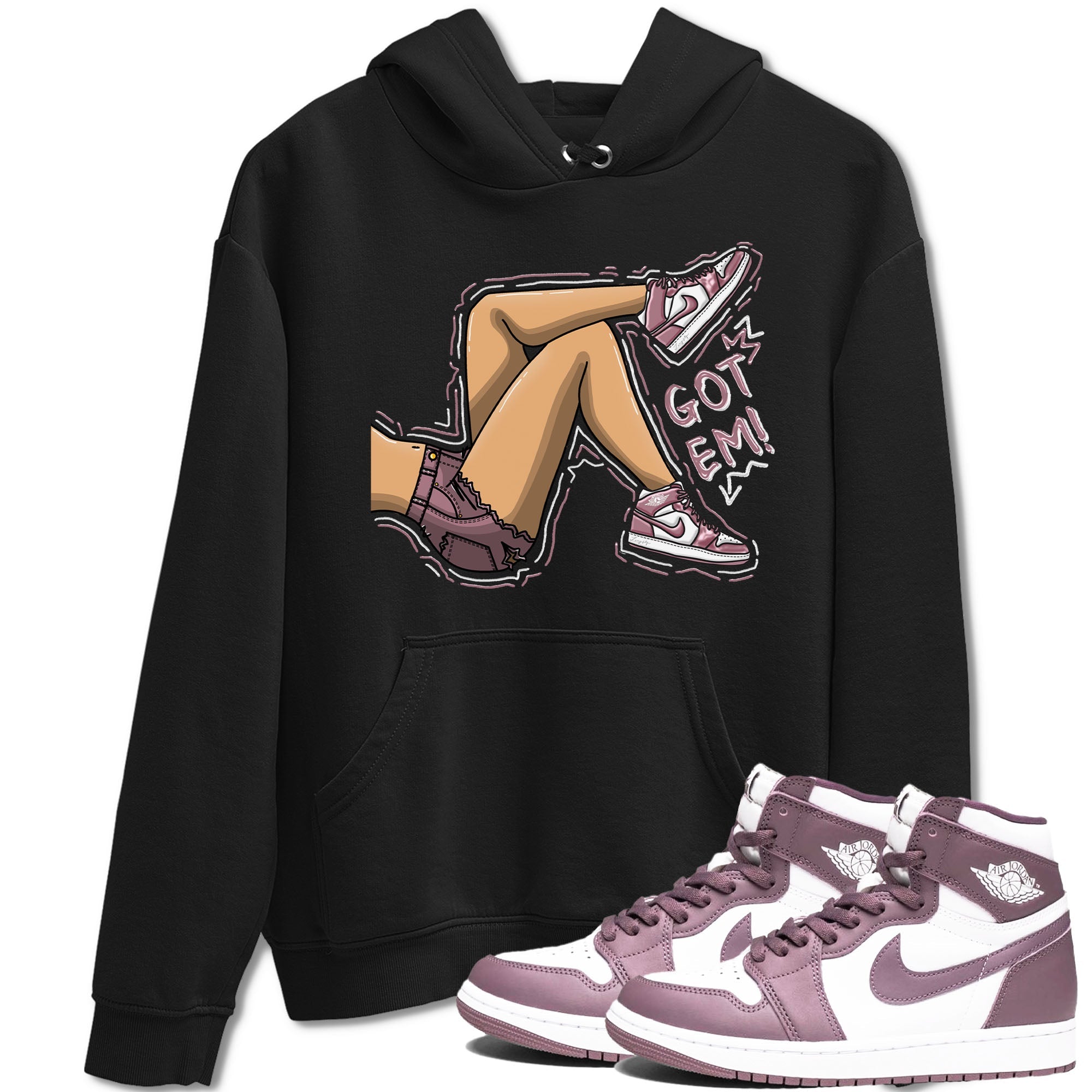 Air Jordan 1 Mauve shirt to match jordans Got Em Legs sneaker tees AJ1 Mauve Drip Gear Zone Sneaker Matching Clothing Brand Unisex Sneaker Tee Black 1 T-Shirt