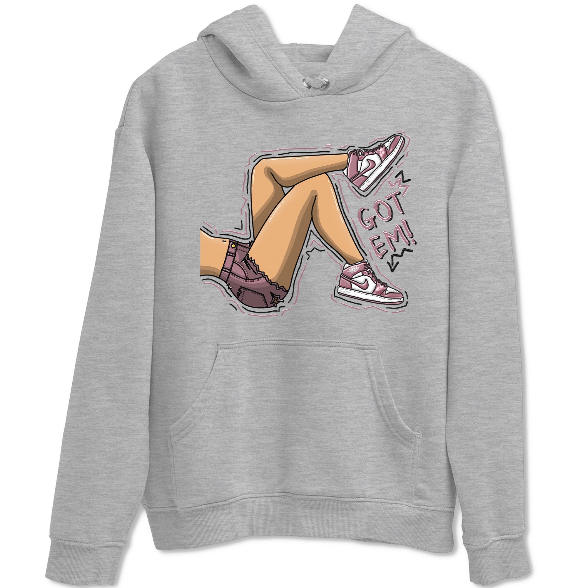 Air Jordan 1 Mauve shirt to match jordans Got Em Legs sneaker tees AJ1 Mauve Drip Gear Zone Sneaker Matching Clothing Brand Unisex Sneaker Tee Heather Grey 2 T-Shirt
