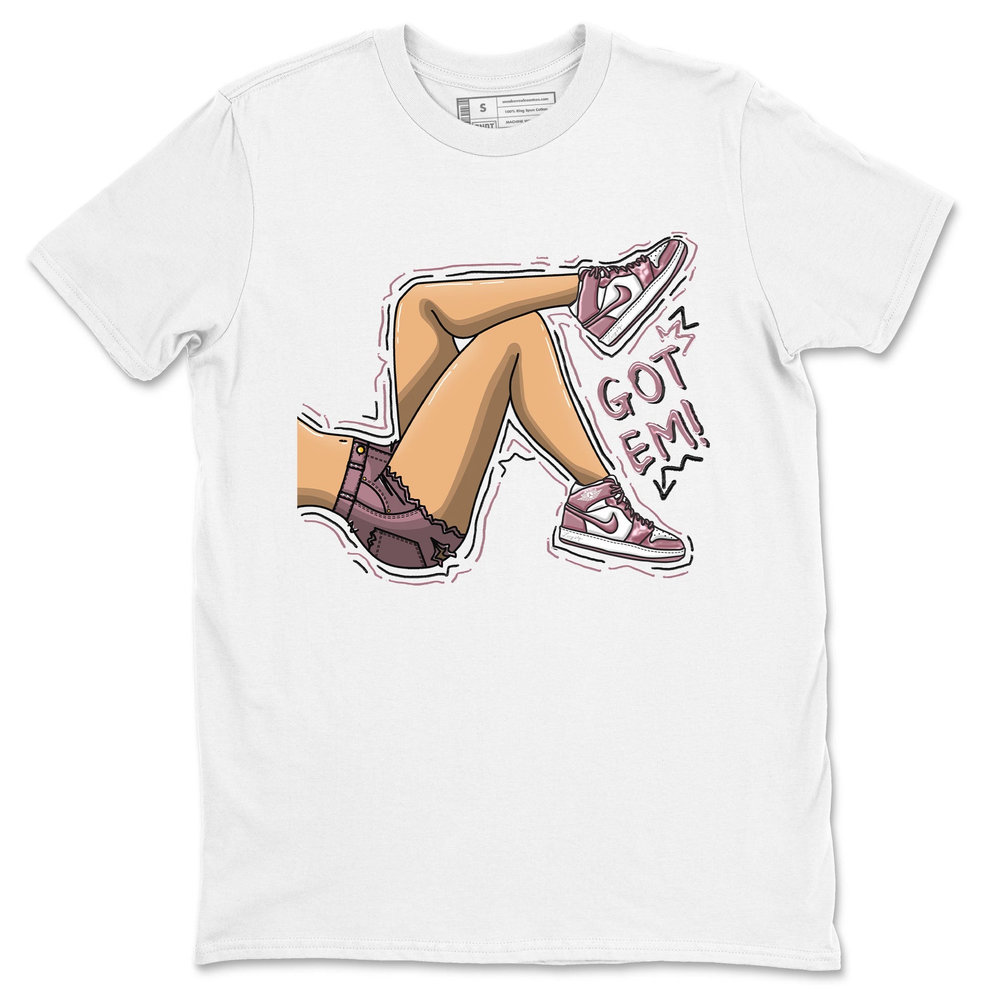 Air Jordan 1 Mauve shirt to match jordans Got Em Legs sneaker tees AJ1 Mauve Drip Gear Zone Sneaker Matching Clothing Brand Unisex Sneaker Tee White 2 T-Shirt