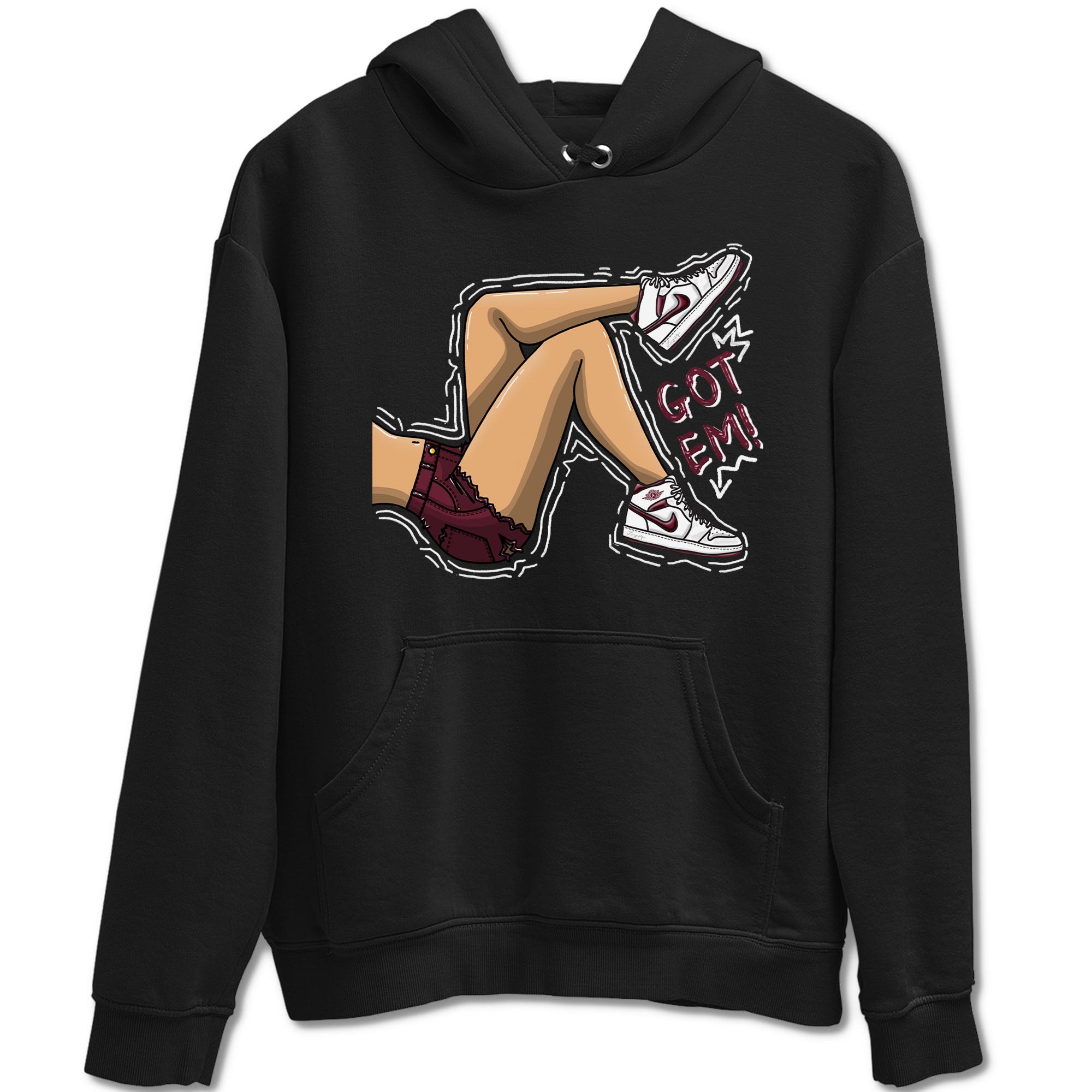AJ1 Metalic Burgundy shirt to match jordans Got Em Legs sneaker tees Air Jordan 1 Metalic Burgundy Drip Gear Zone unisex cotton Black 2 crew neck shirt