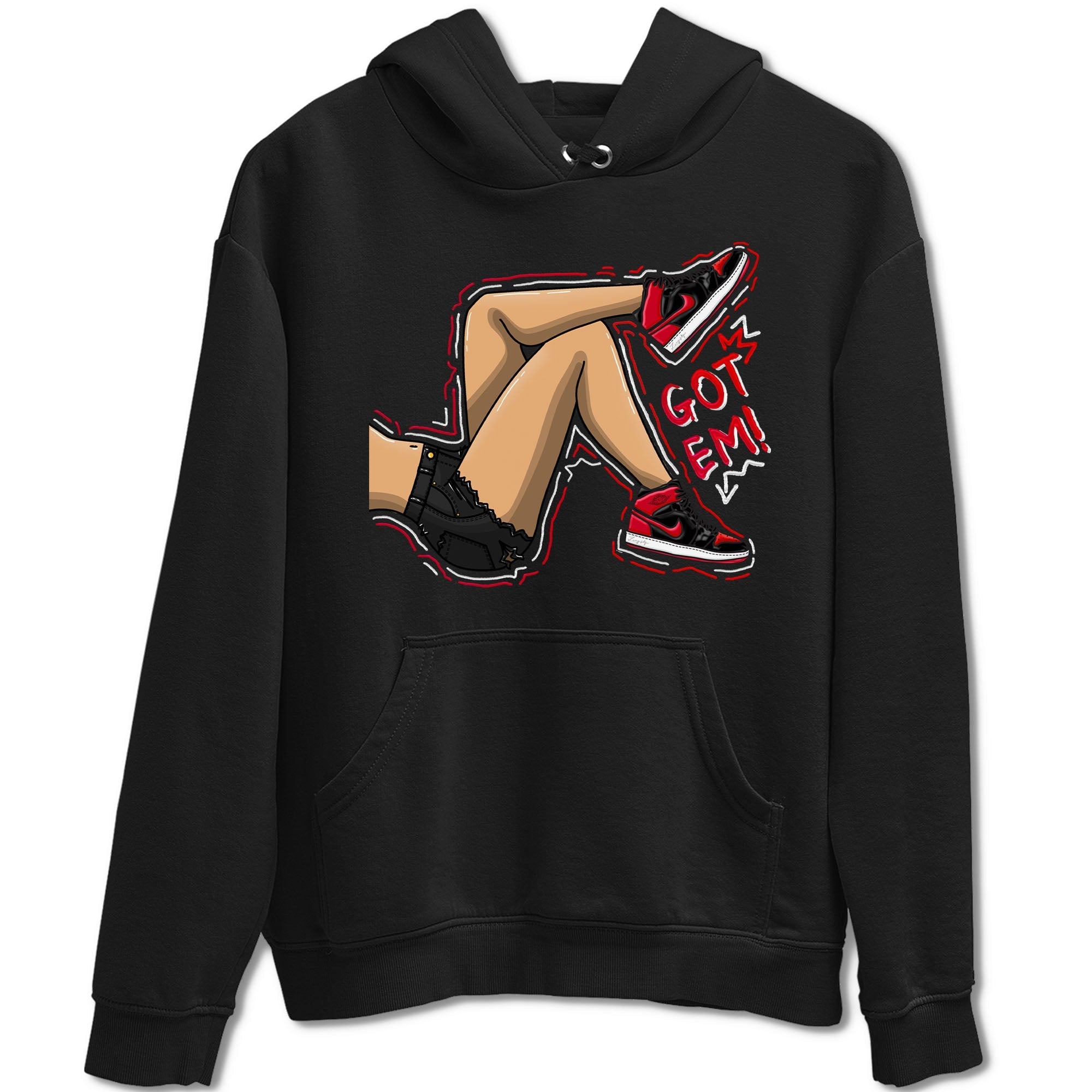 Air Jordan 1 Satin Bred shirt to match jordans Got Em Legs sneaker tees AJ1 Retro Satin Bred Drip Gear Zone Sneaker Matching Clothing Brand Unisex Sneaker Tee Black 2 T-Shirt