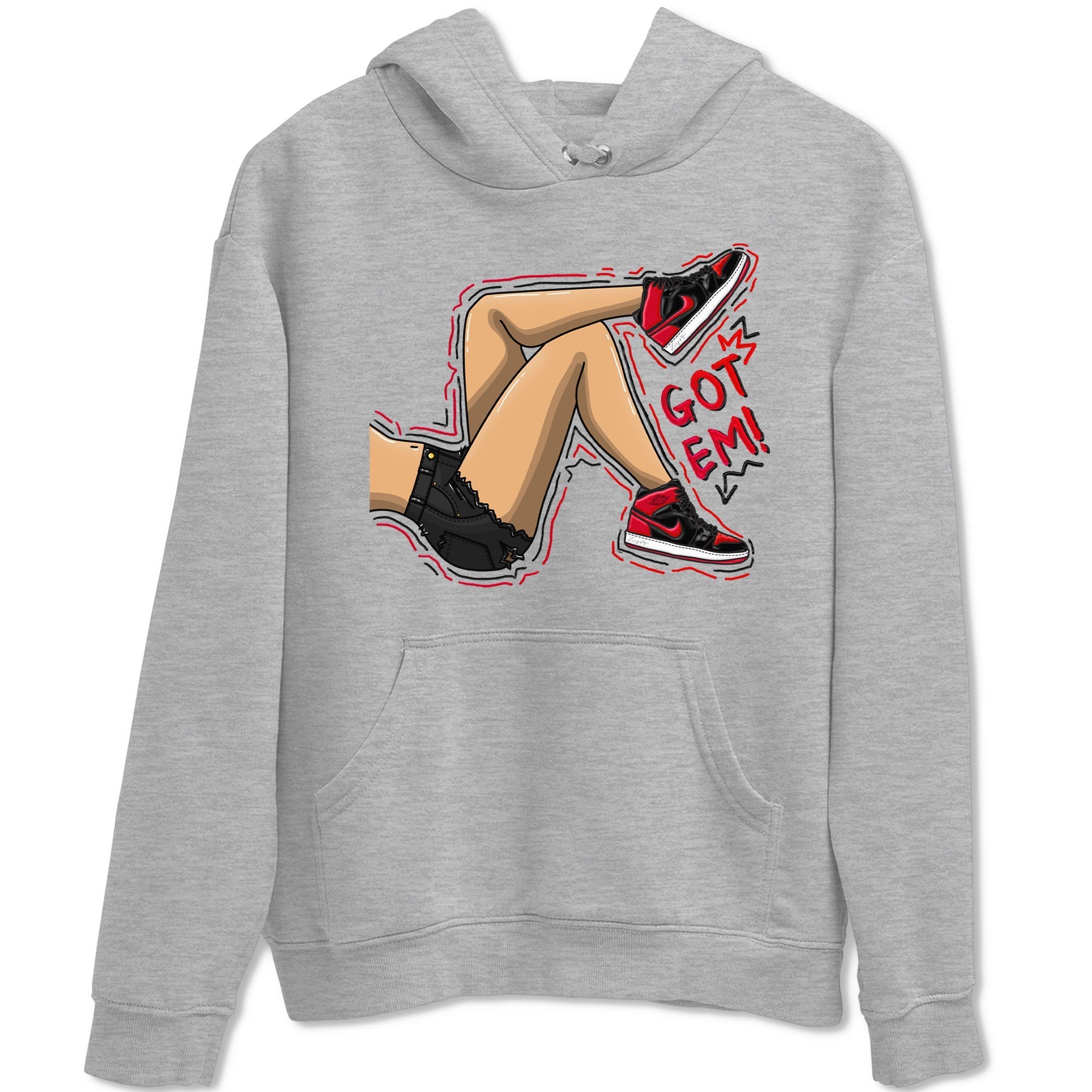 Air Jordan 1 Satin Bred shirt to match jordans Got Em Legs sneaker tees AJ1 Retro Satin Bred Drip Gear Zone Sneaker Matching Clothing Brand Unisex Sneaker Tee Heather Grey 2 T-Shirt