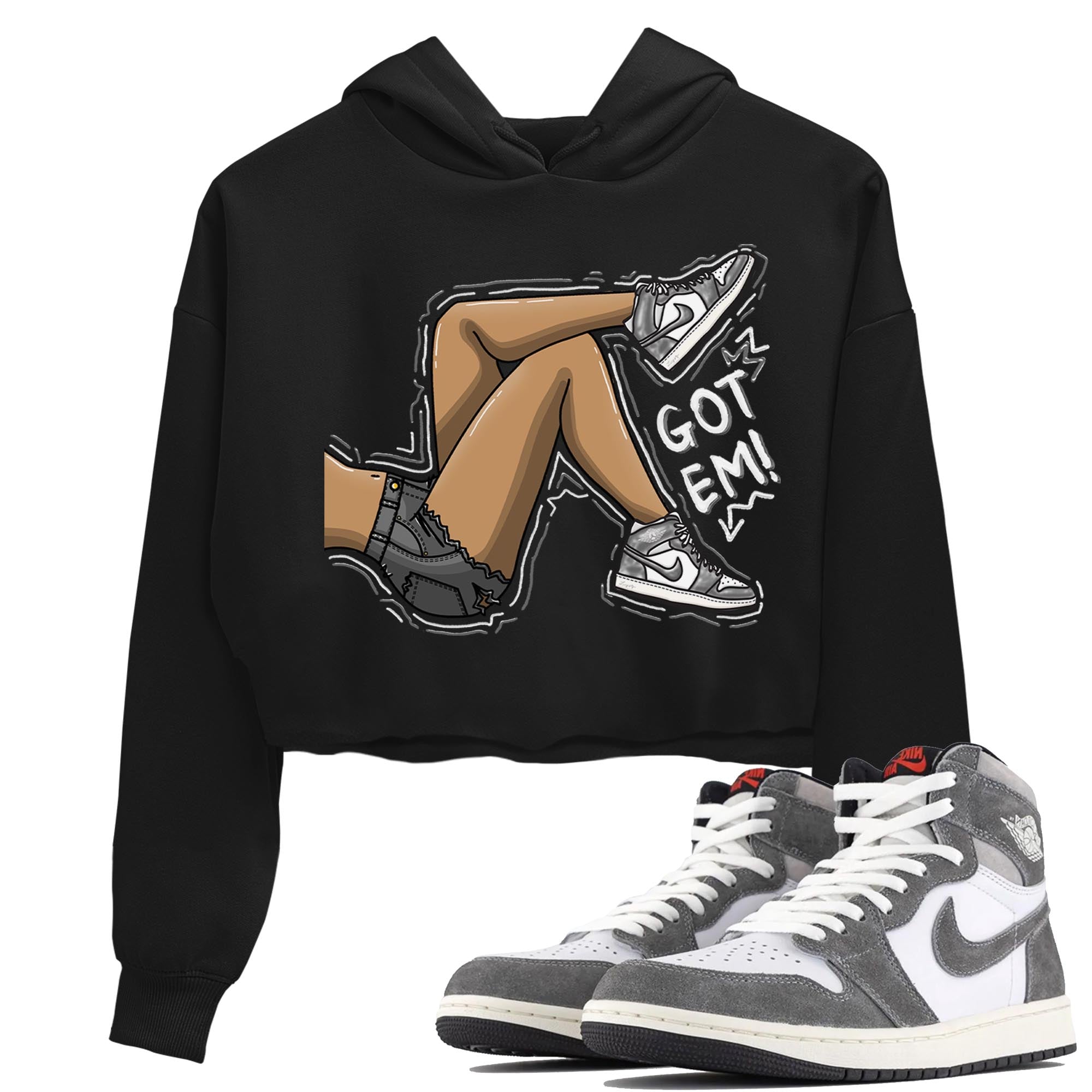 1s High OG Washed Heritage Sneaker Match Tees Got Em Legs Streetwear Sneaker Shirt Air Jordan 1 Washed Heritage Sneaker Release Tees Women's Shirts Black 1