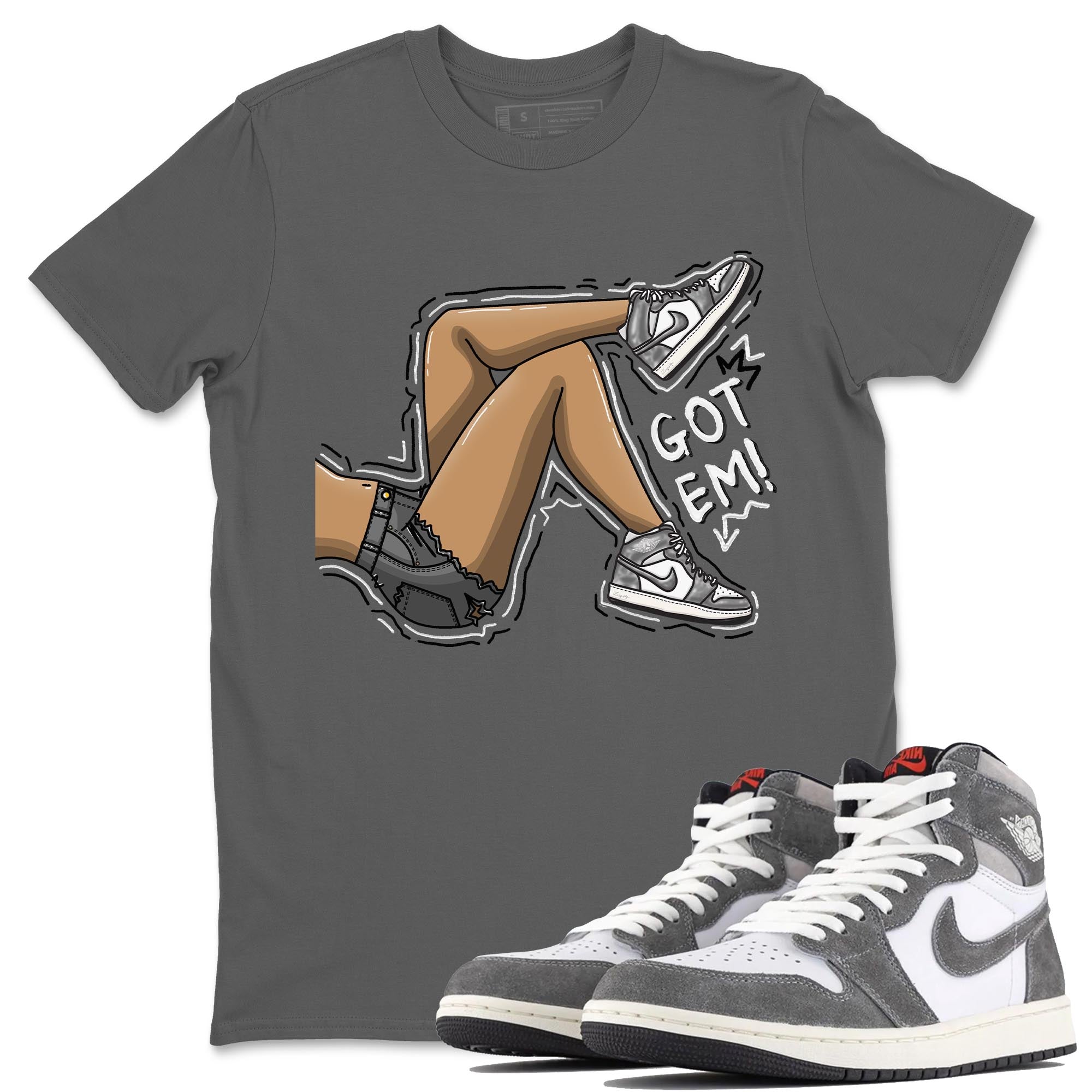 1s High OG Washed Heritage Sneaker Match Tees Got Em Legs Streetwear Sneaker Shirt Air Jordan 1 Washed Heritage Sneaker Release Tees Unisex Shirts Cool Grey 1