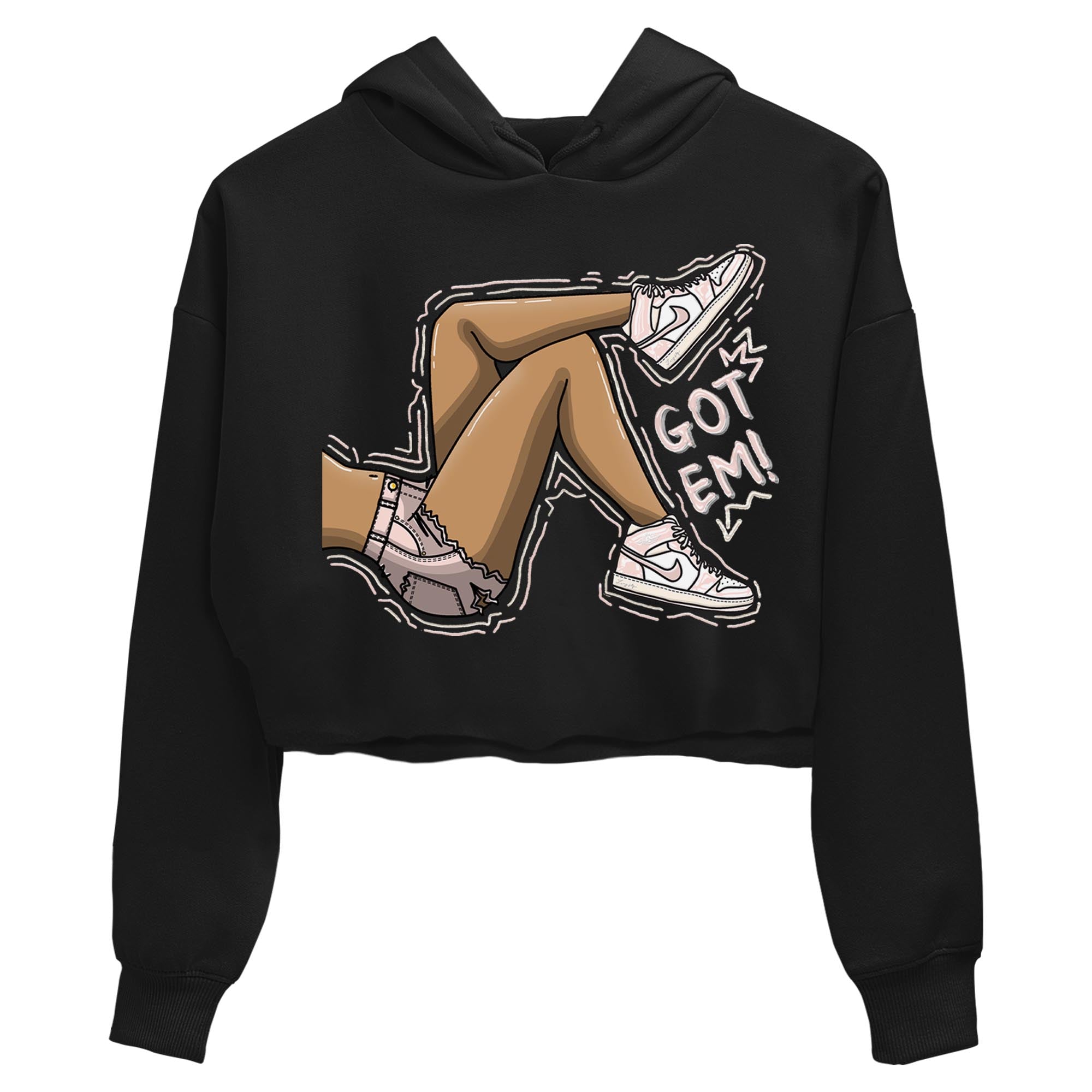 Air Jordan 1 Washed Pink Got Em Legs WMNS Cotton Sneaker Hoodie Air Jordan 1 Washed Pink Sneaker Crop Hoodie Washing and Care Tip